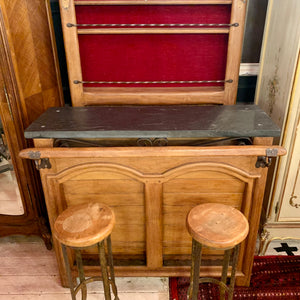 Antique Oak Bar with Stools