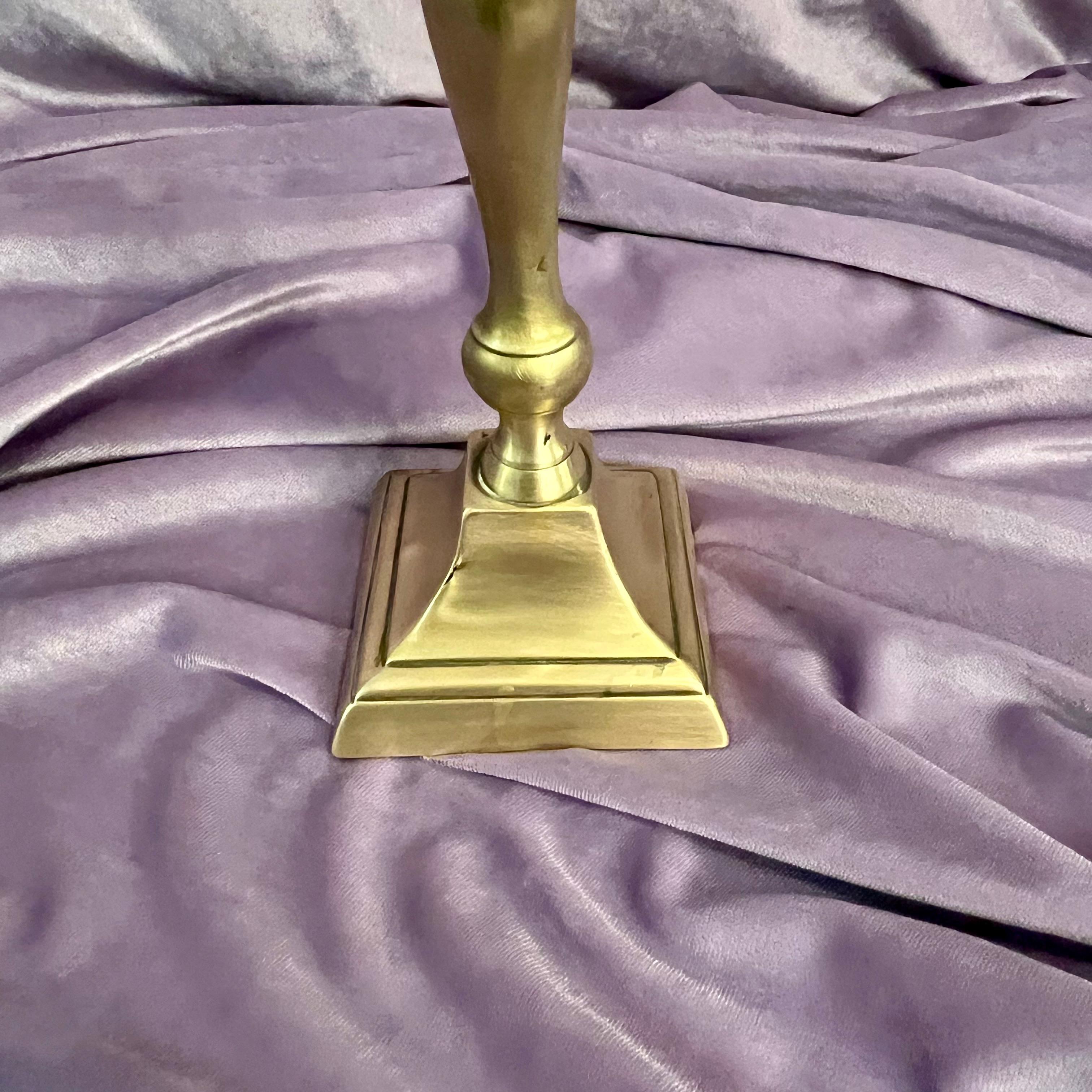 Single Antique Polished Brass Candelabra