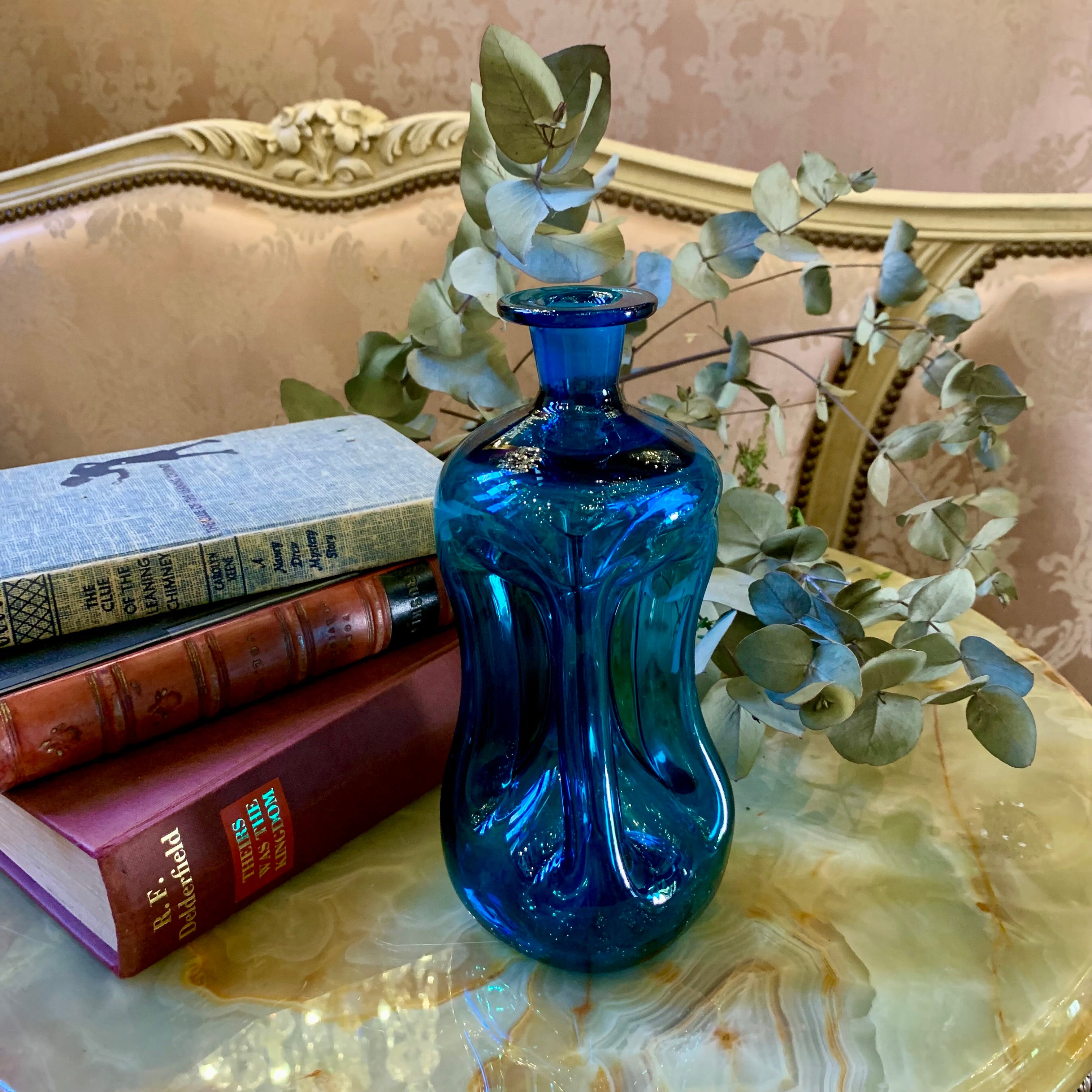 Vintage Deep Blue Murano Bottle - SOLD