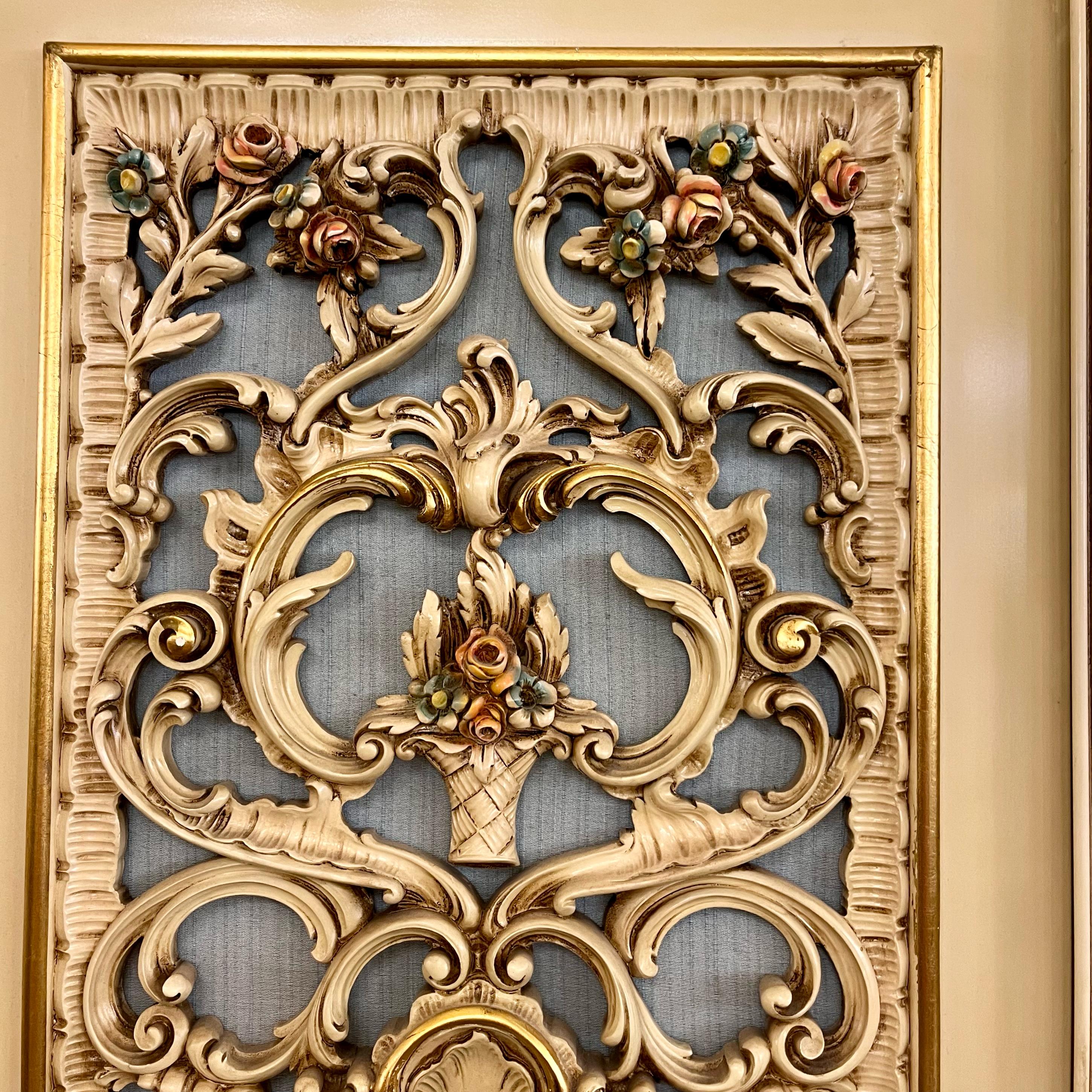 Monumental Italian Rococo Revival Painted Wardrobe, Mid-20th Century