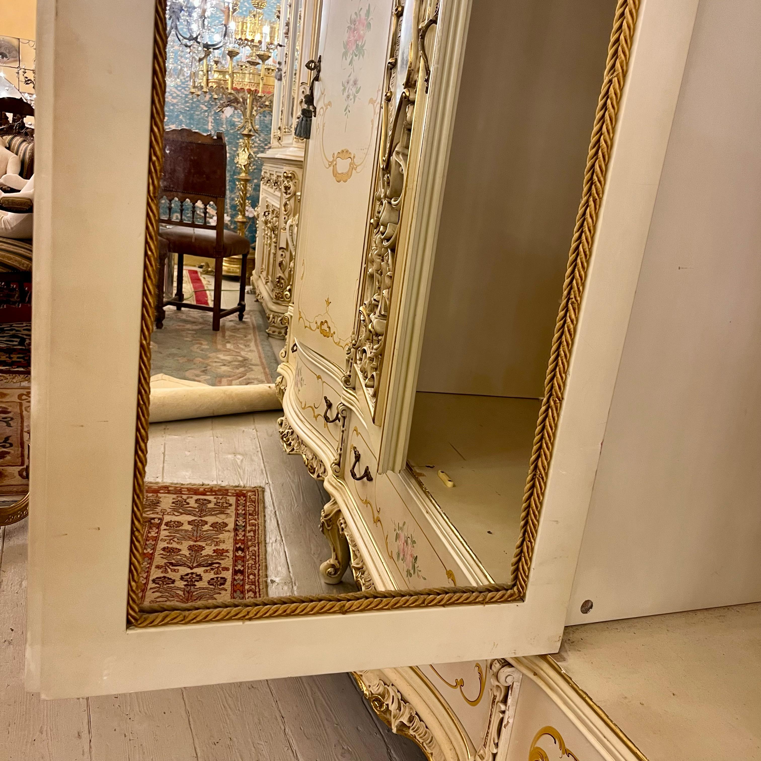 Monumental Italian Rococo Revival Painted Wardrobe, Mid-20th Century