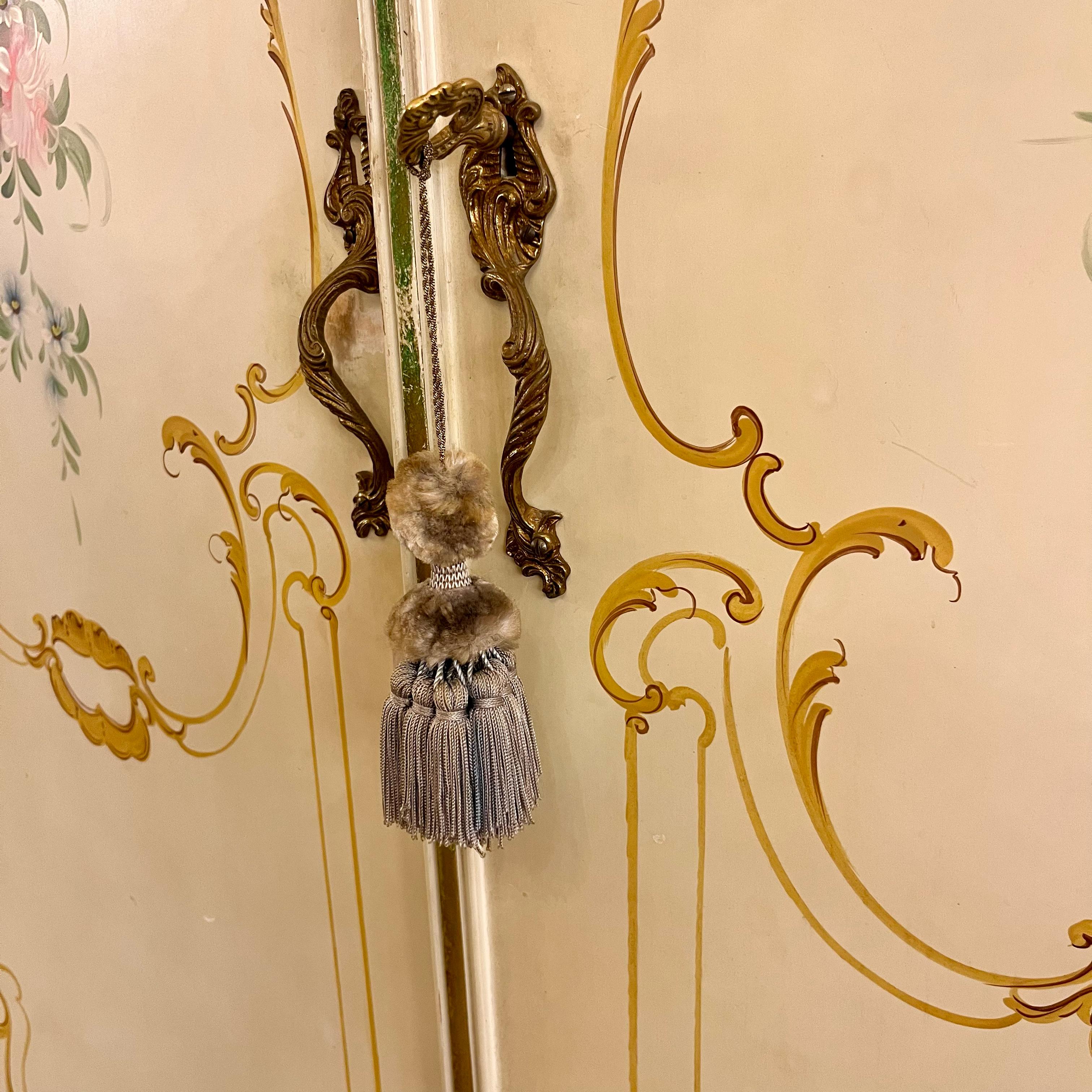 Monumental Italian Rococo Revival Painted Wardrobe, Mid-20th Century