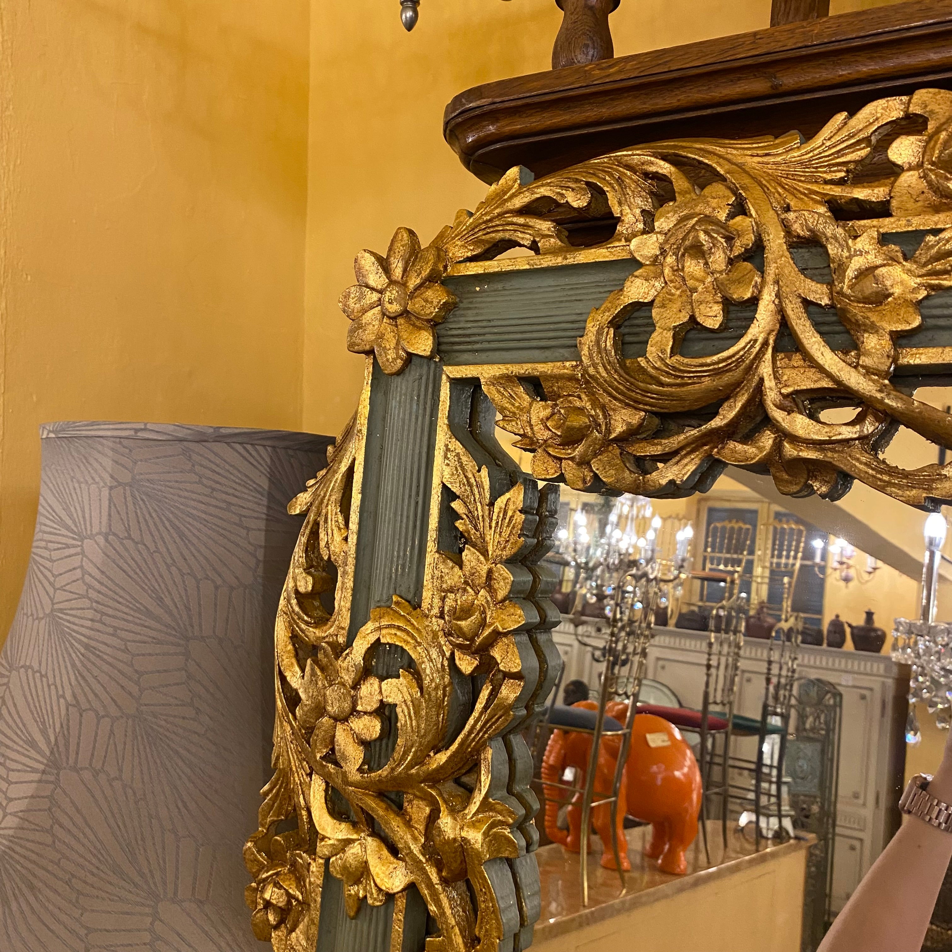 Antique French Mirror with Gold Carved Detail