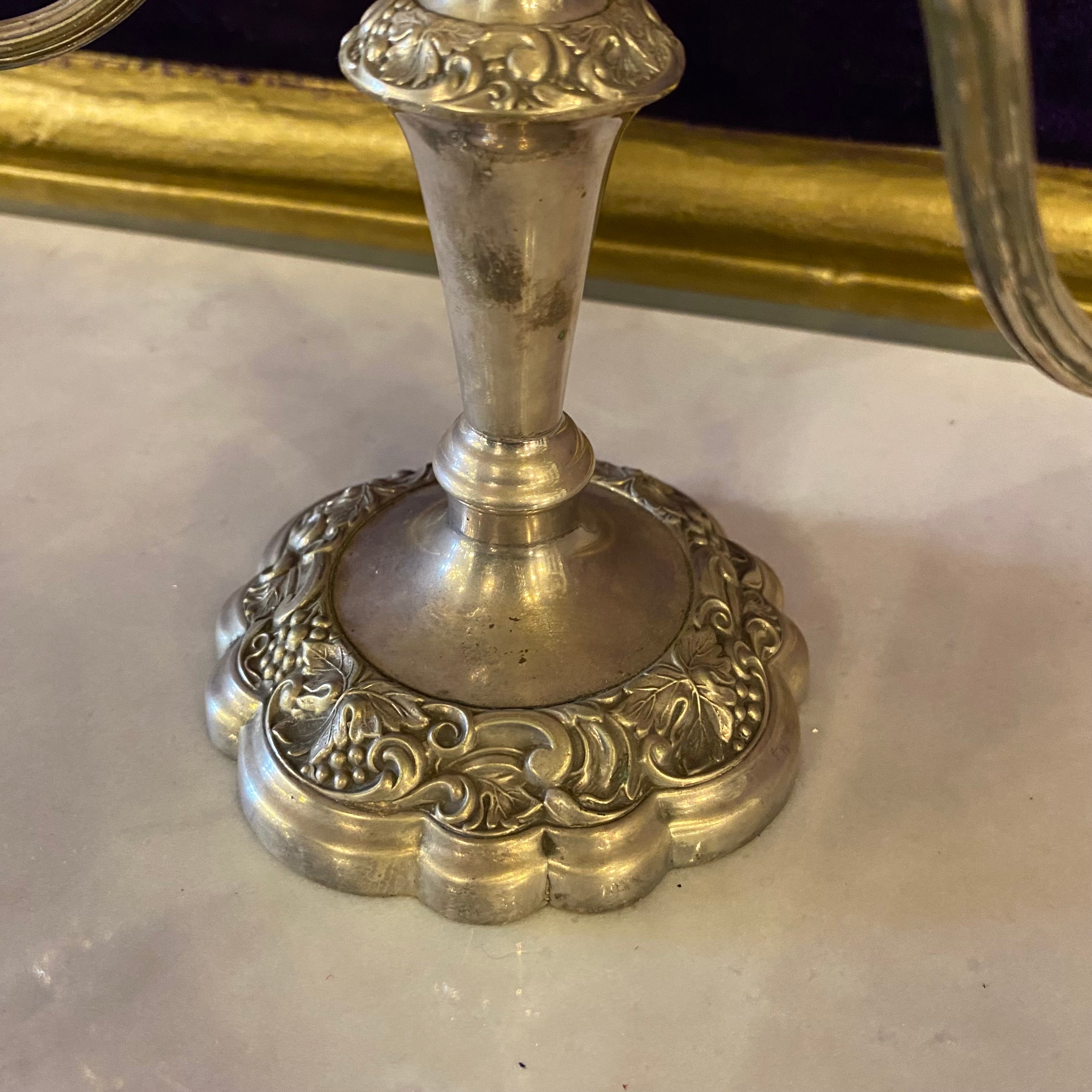 An Antique Silver Plated Candelabra