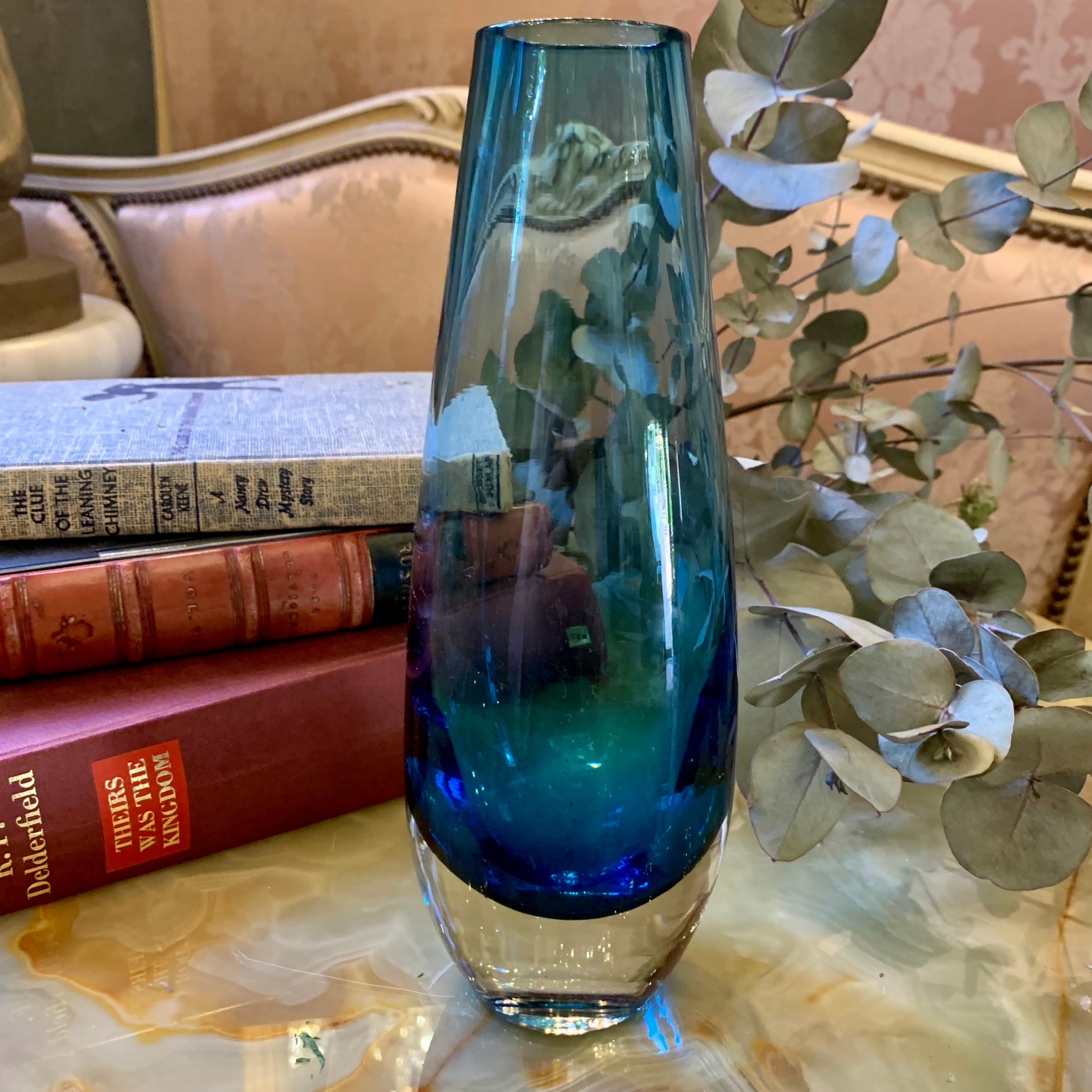 Charming Vintage Blue Murano Vase