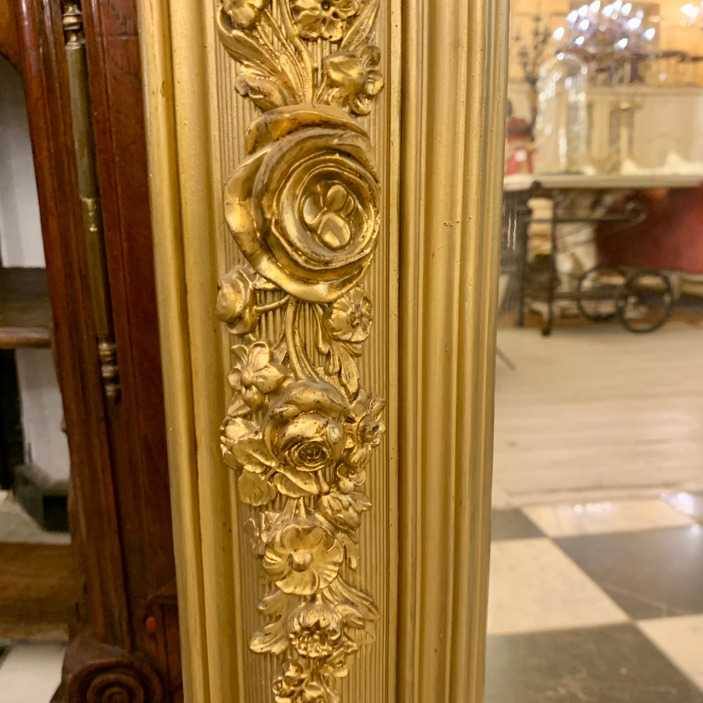 Gorgeous Gilt Gold Antique Mirror