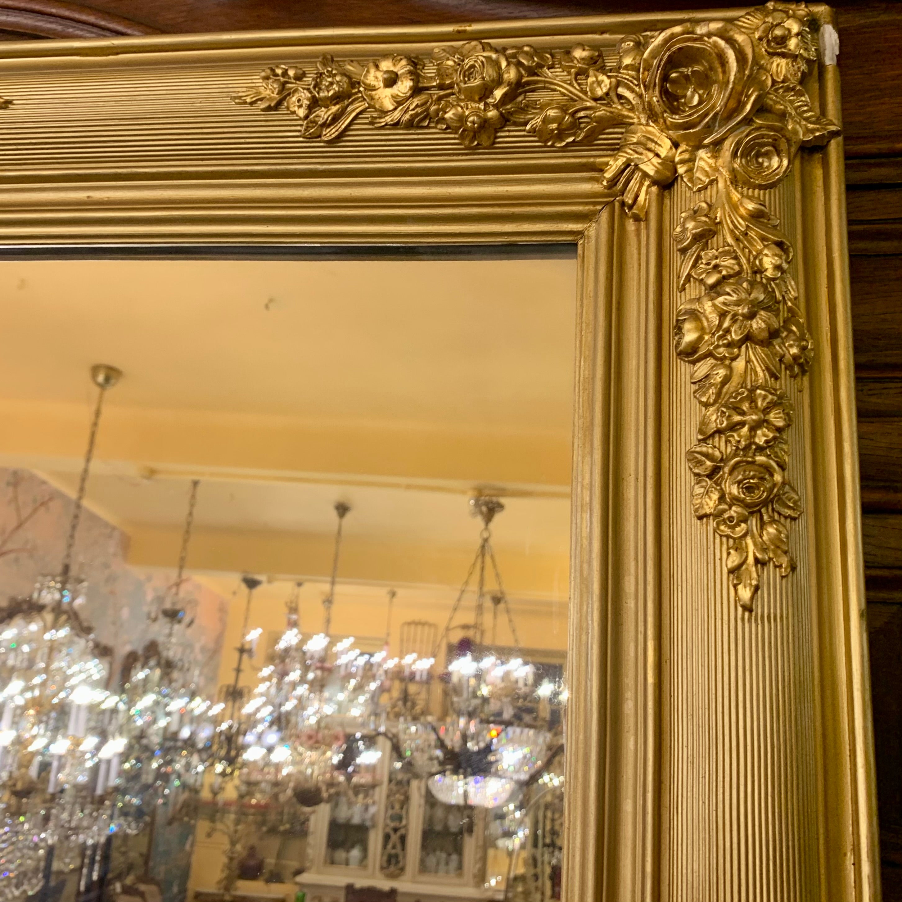 Gorgeous Gilt Gold Antique Mirror