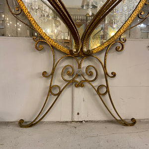 Wrought Iron Mirror with Marble Console