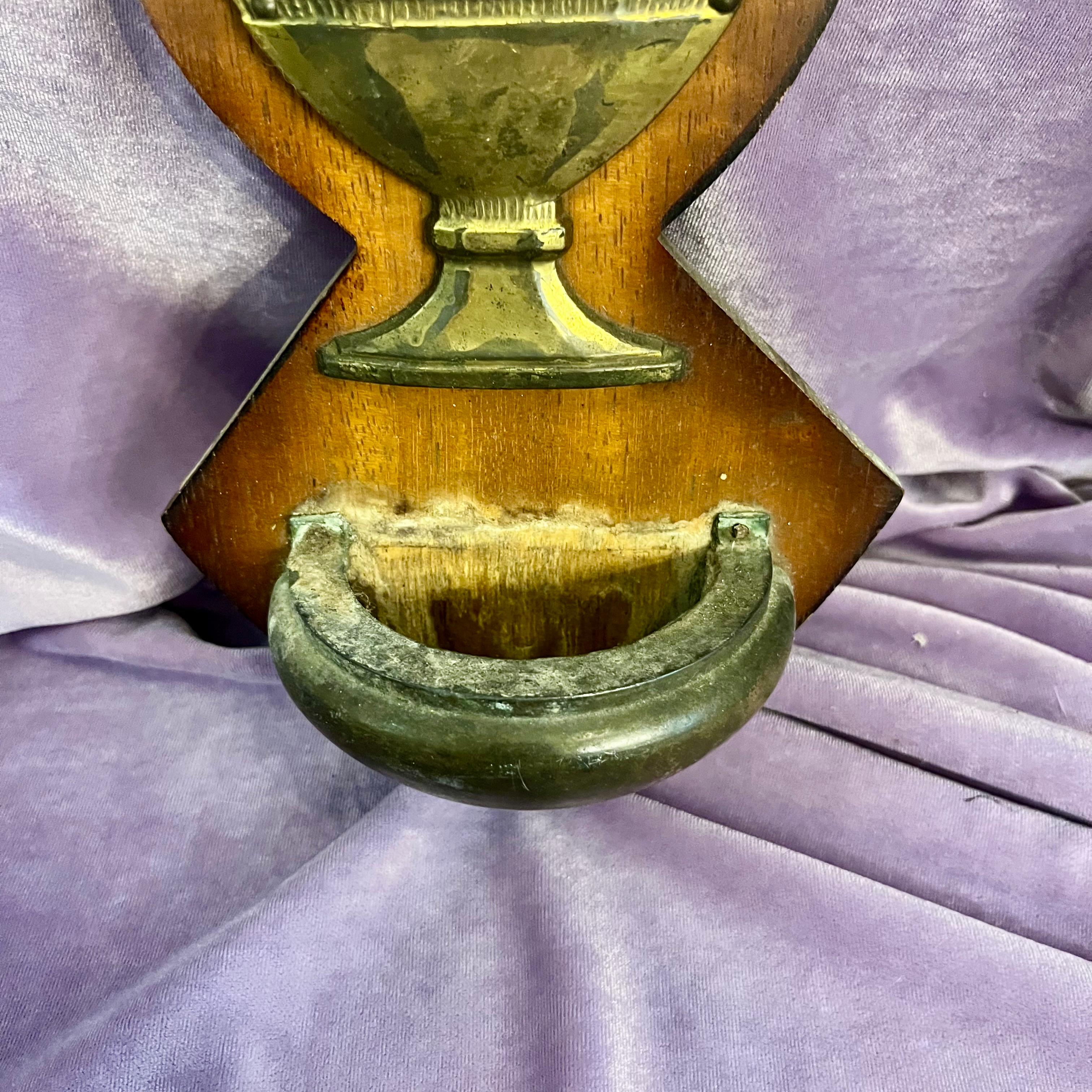 IHS Chalice Brass Holy Water Font