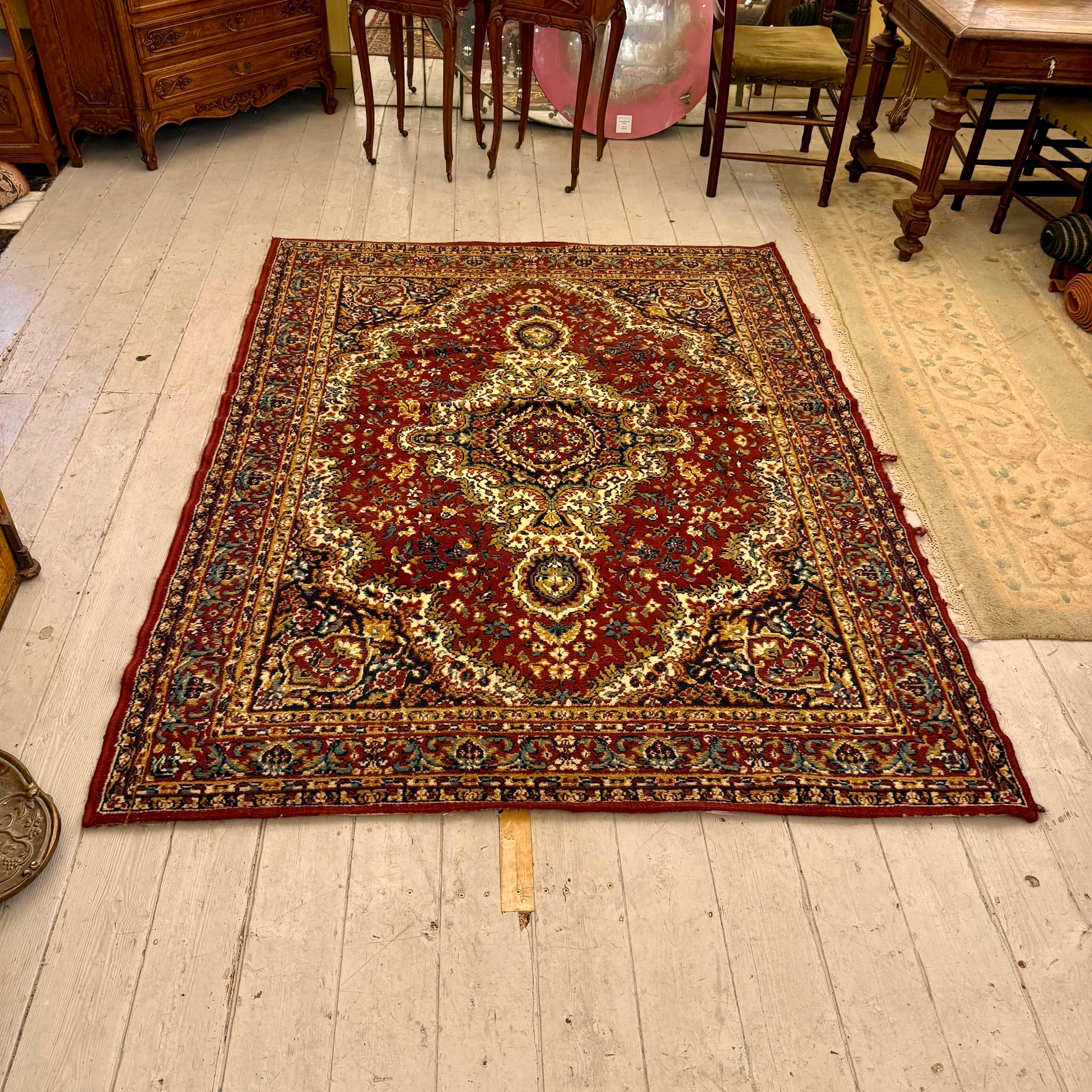 Vintage Red Persian Medallion Carpet, 225 × 170 cm