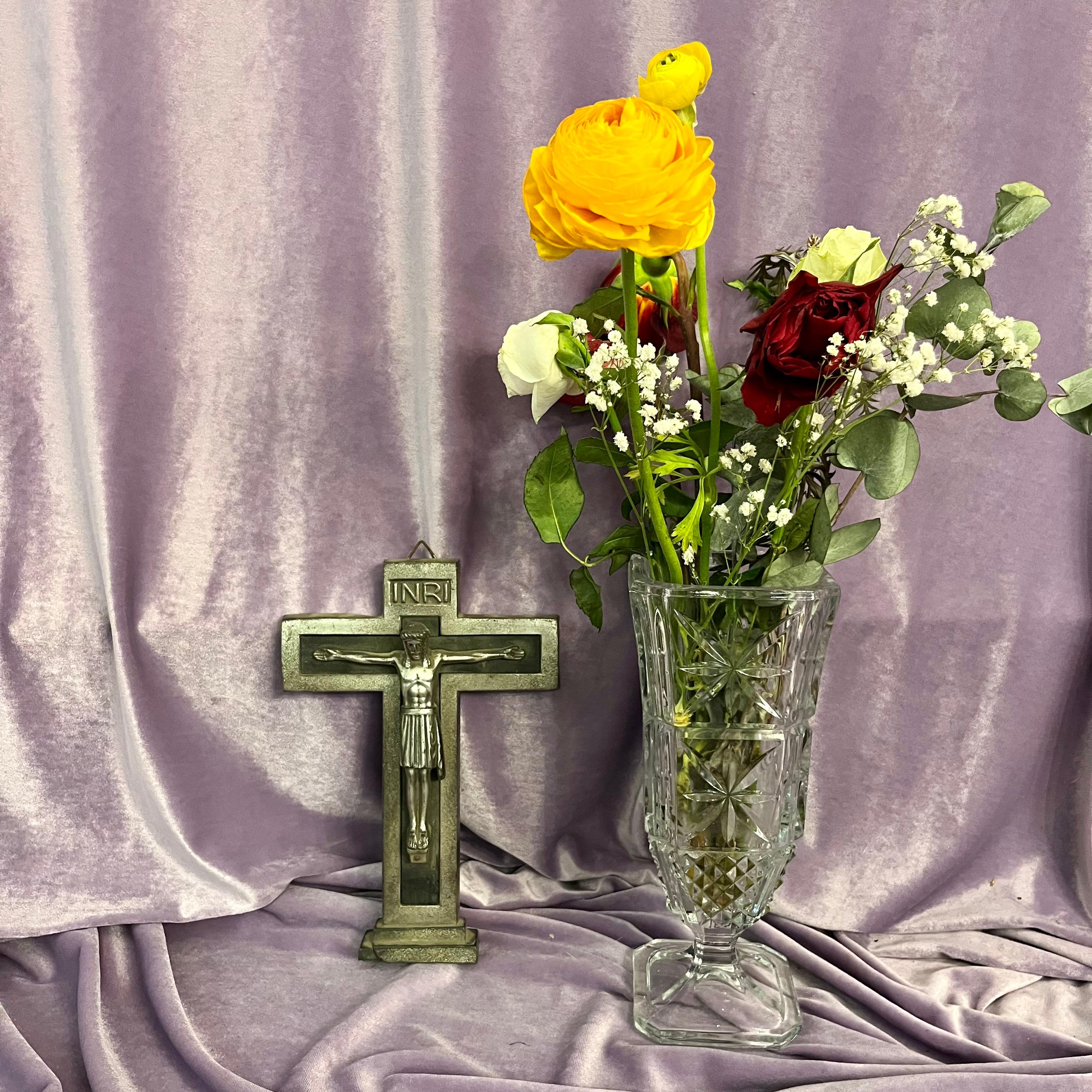 INRI Brass-Toned Crucifix