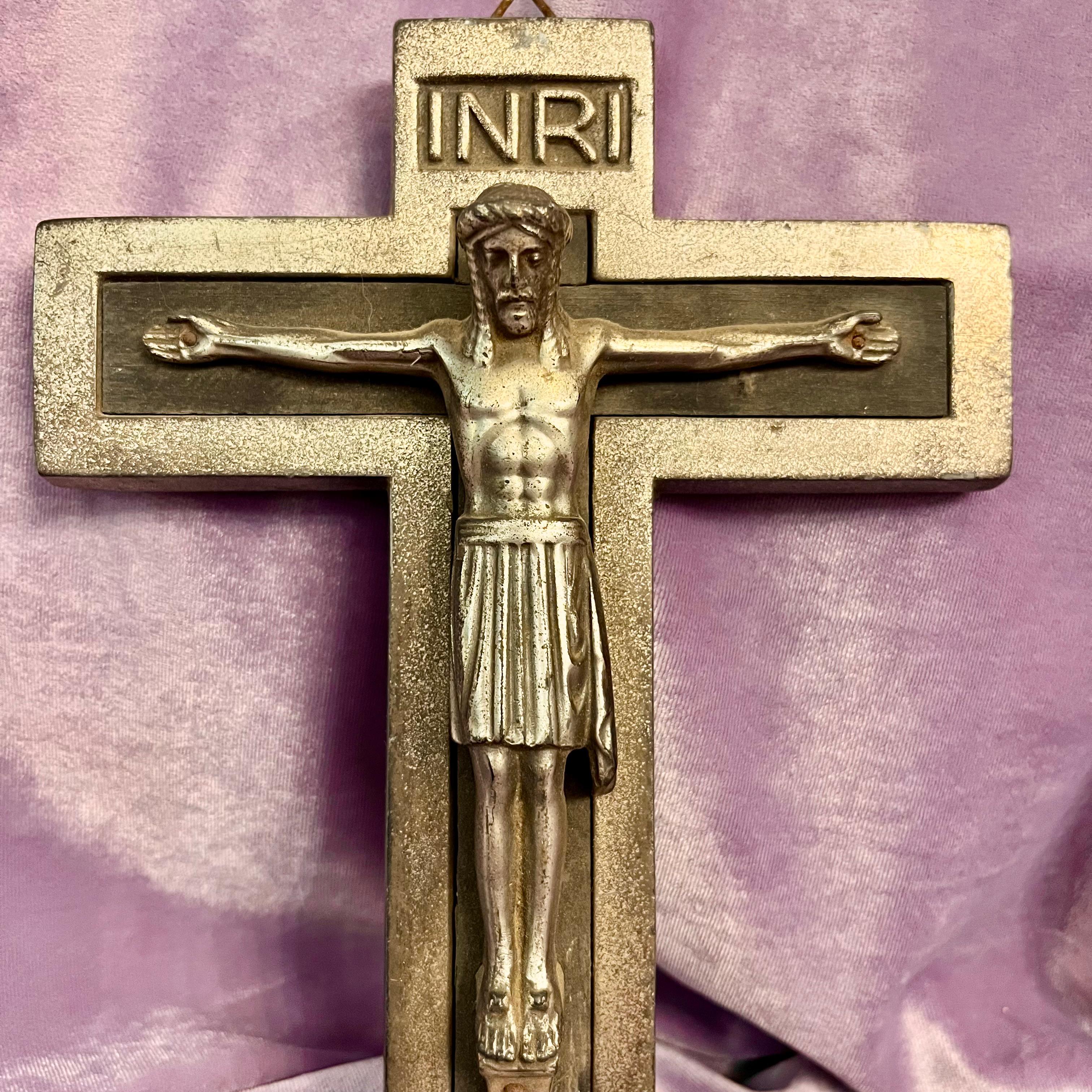 INRI Brass-Toned Crucifix