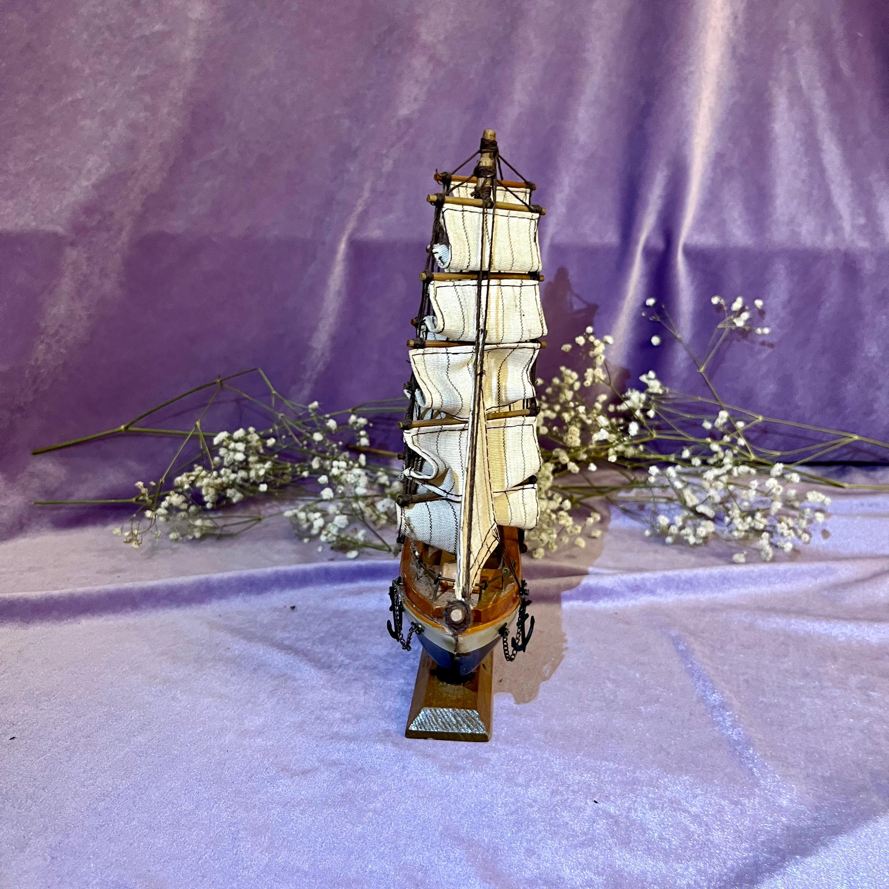 Vintage Wooden Model Sailing Ship - SOLD
