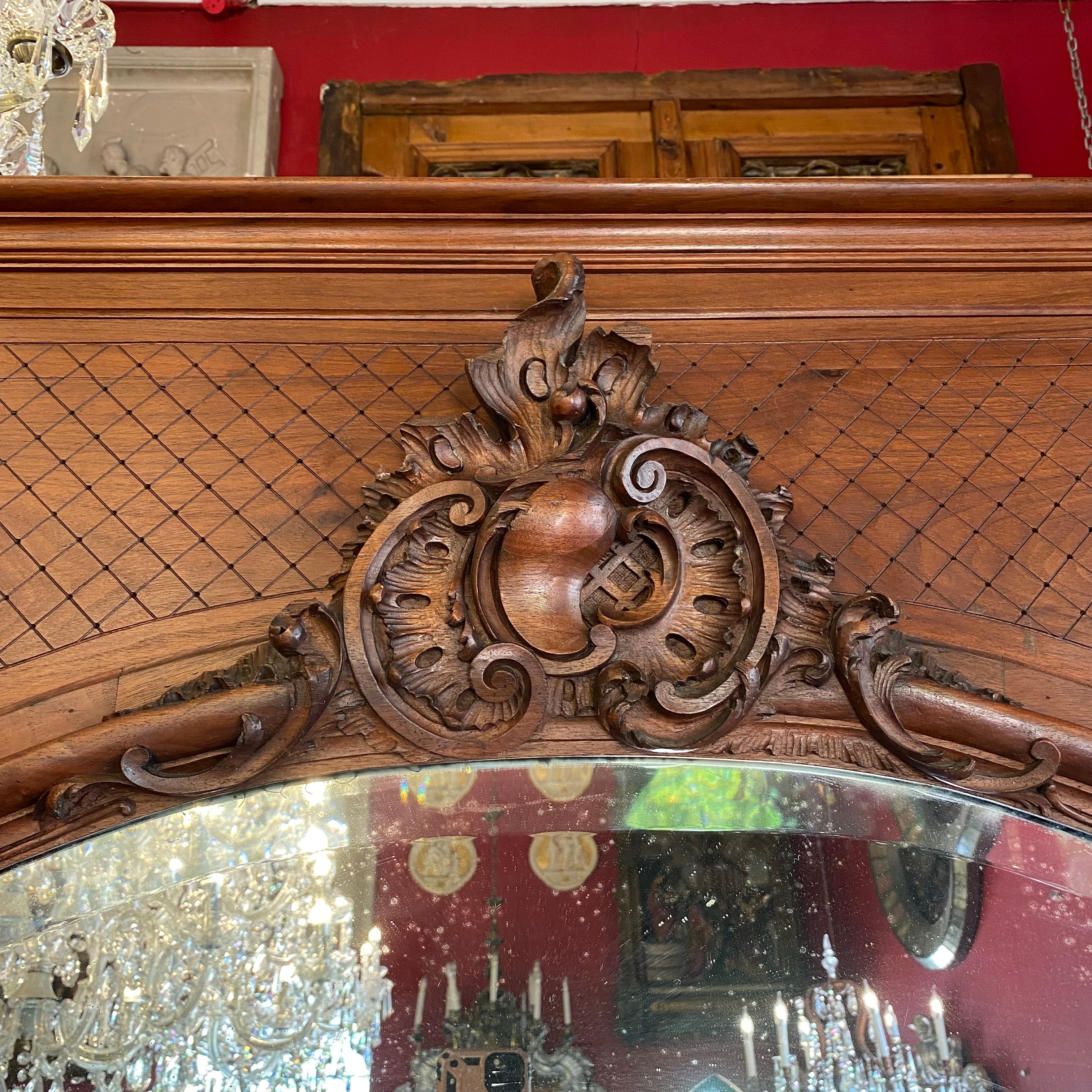 Very Large Antique Walnut Mirror - SOLD