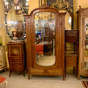 Antique Empire Era Armoire with Mirror Front