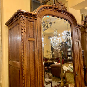 Antique Empire Era Armoire with Mirror Front