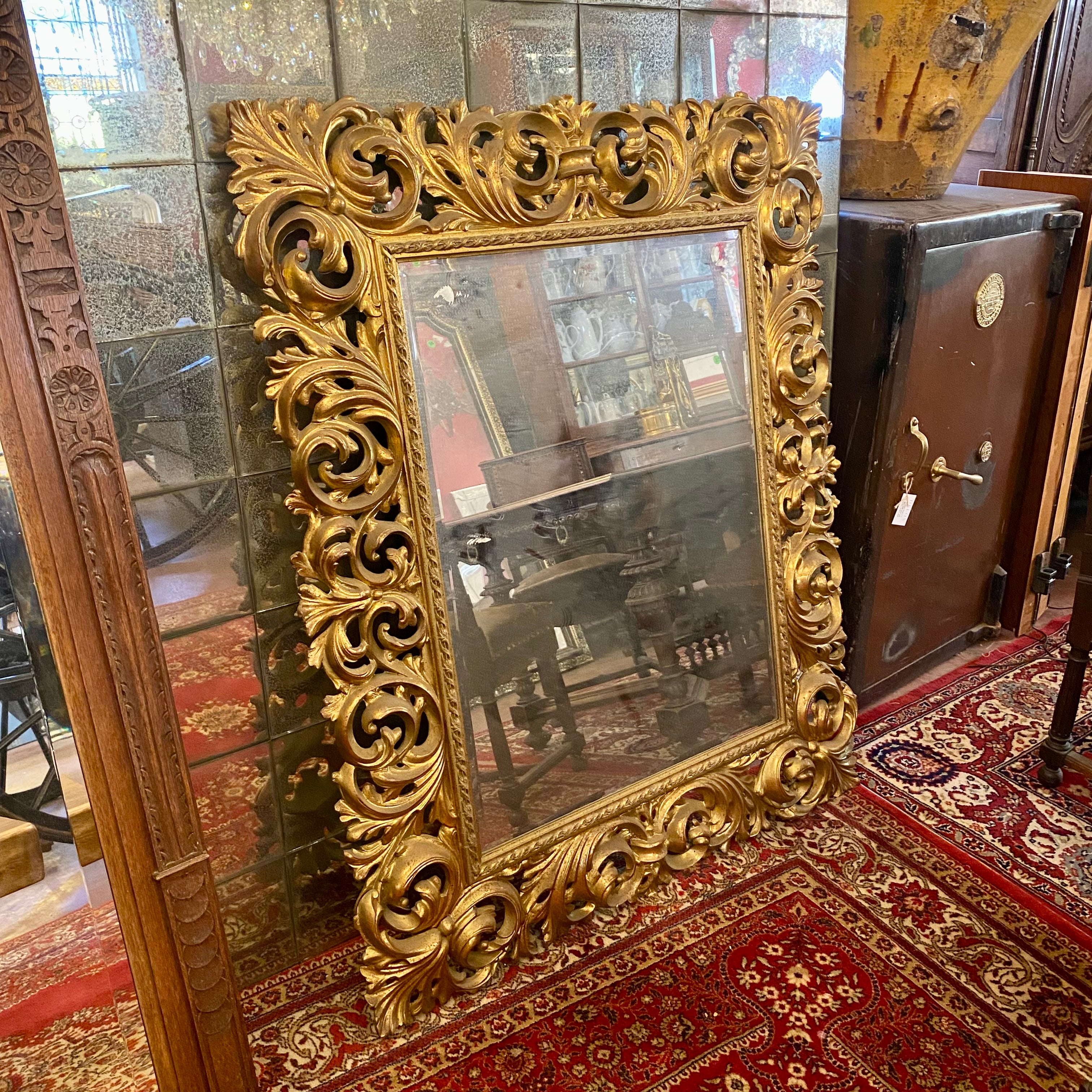 Antique Hand Carved Gilt French Mirror - SOLD