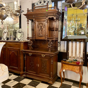 Antique Dark French Oak Cabinets - SOLD