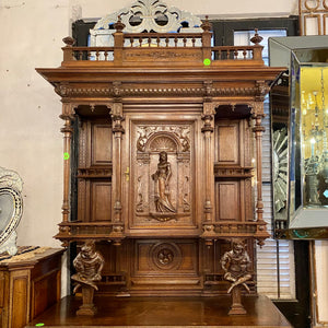 Antique Dark French Oak Cabinets - SOLD