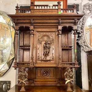 Antique Dark French Oak Cabinets - SOLD