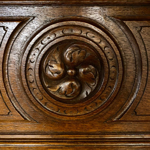 Antique Dark French Oak Cabinets - SOLD