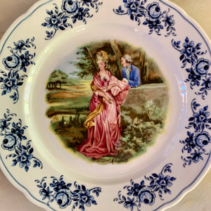 Antique Rococo Scene Decorative Plate