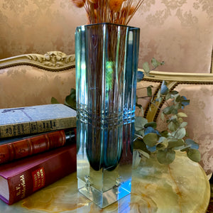 Beautiful Square Art Deco Glass Vase