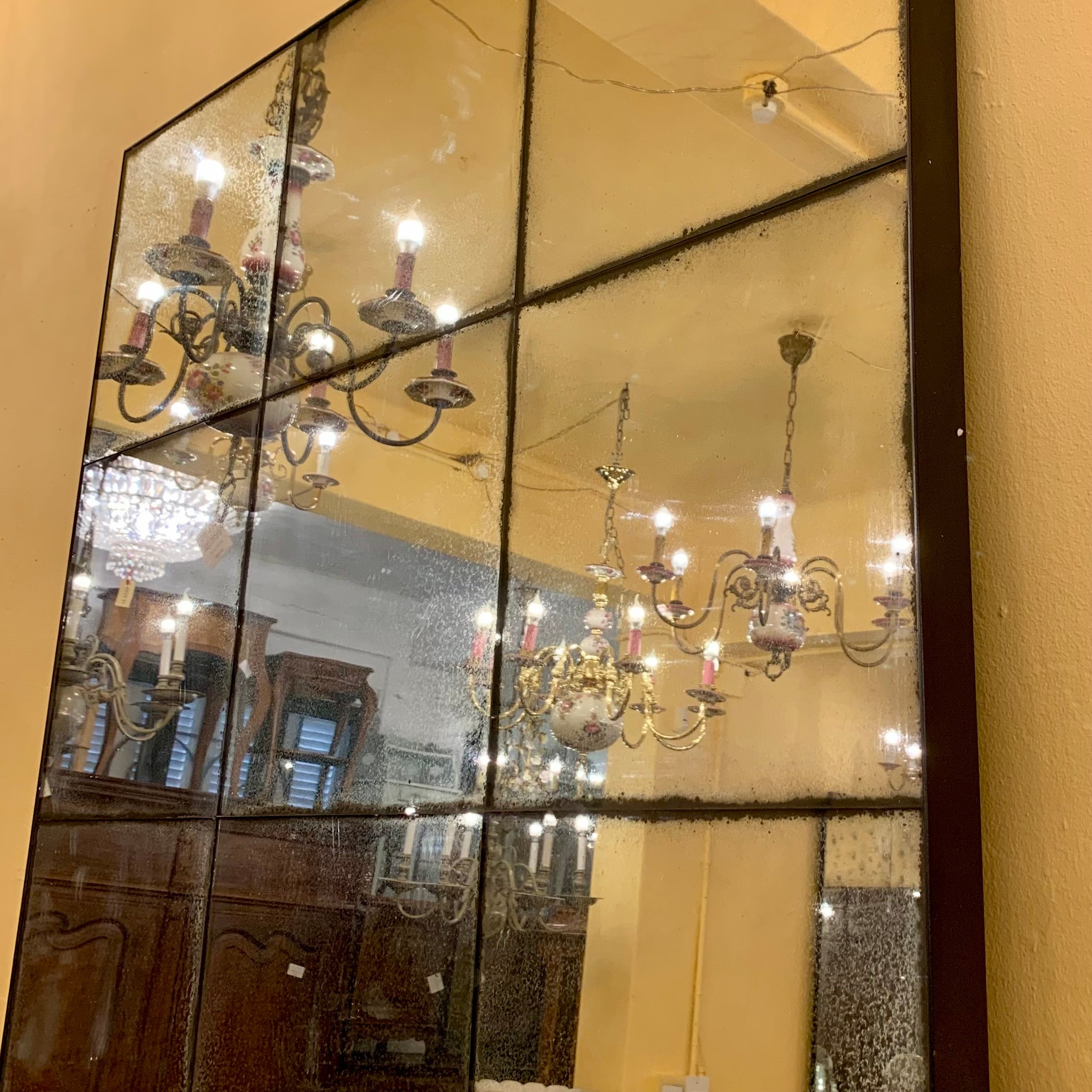 Beautiful Aged Paneled Ballroom Mirror