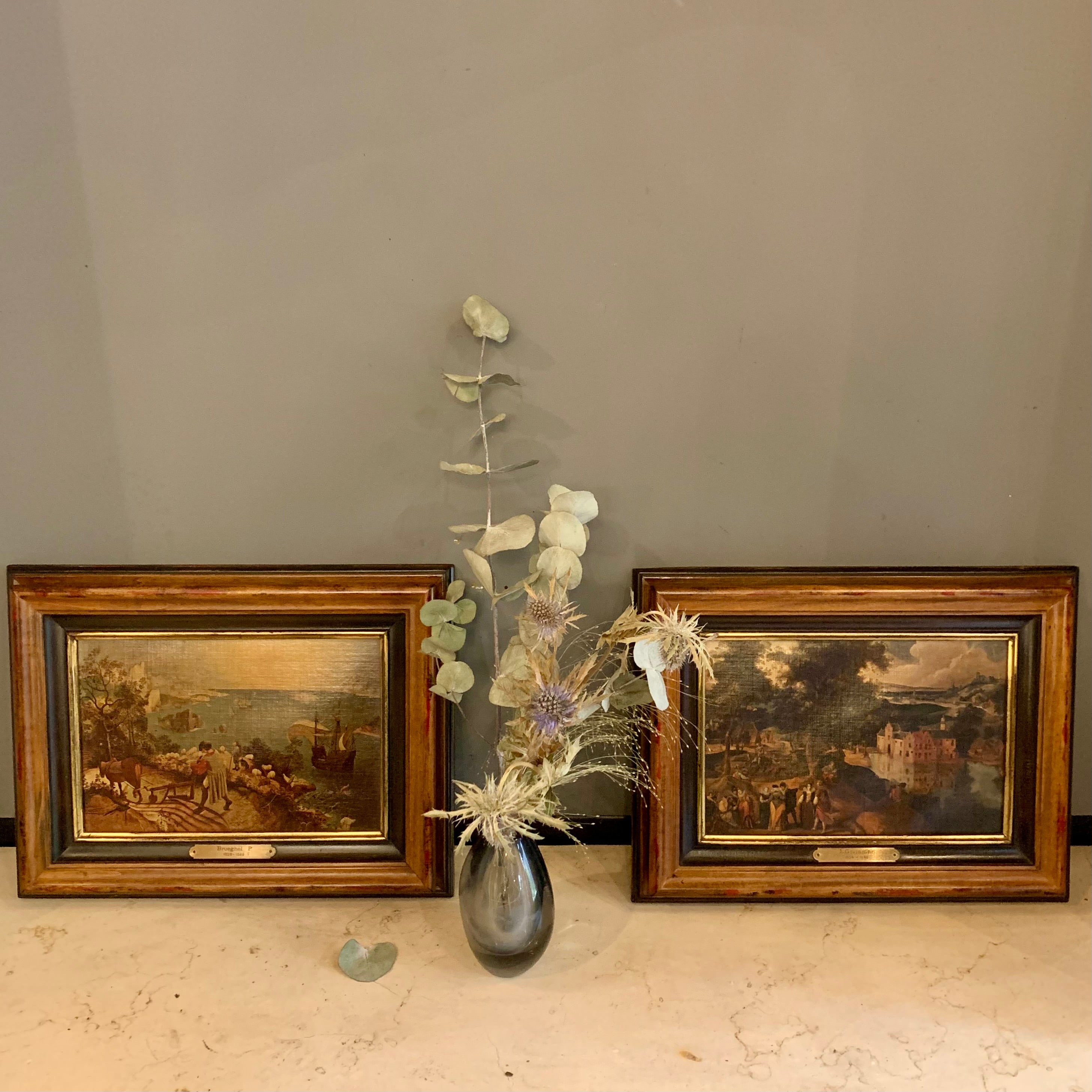 Antique Artworks in Gilt Frame - SOLD