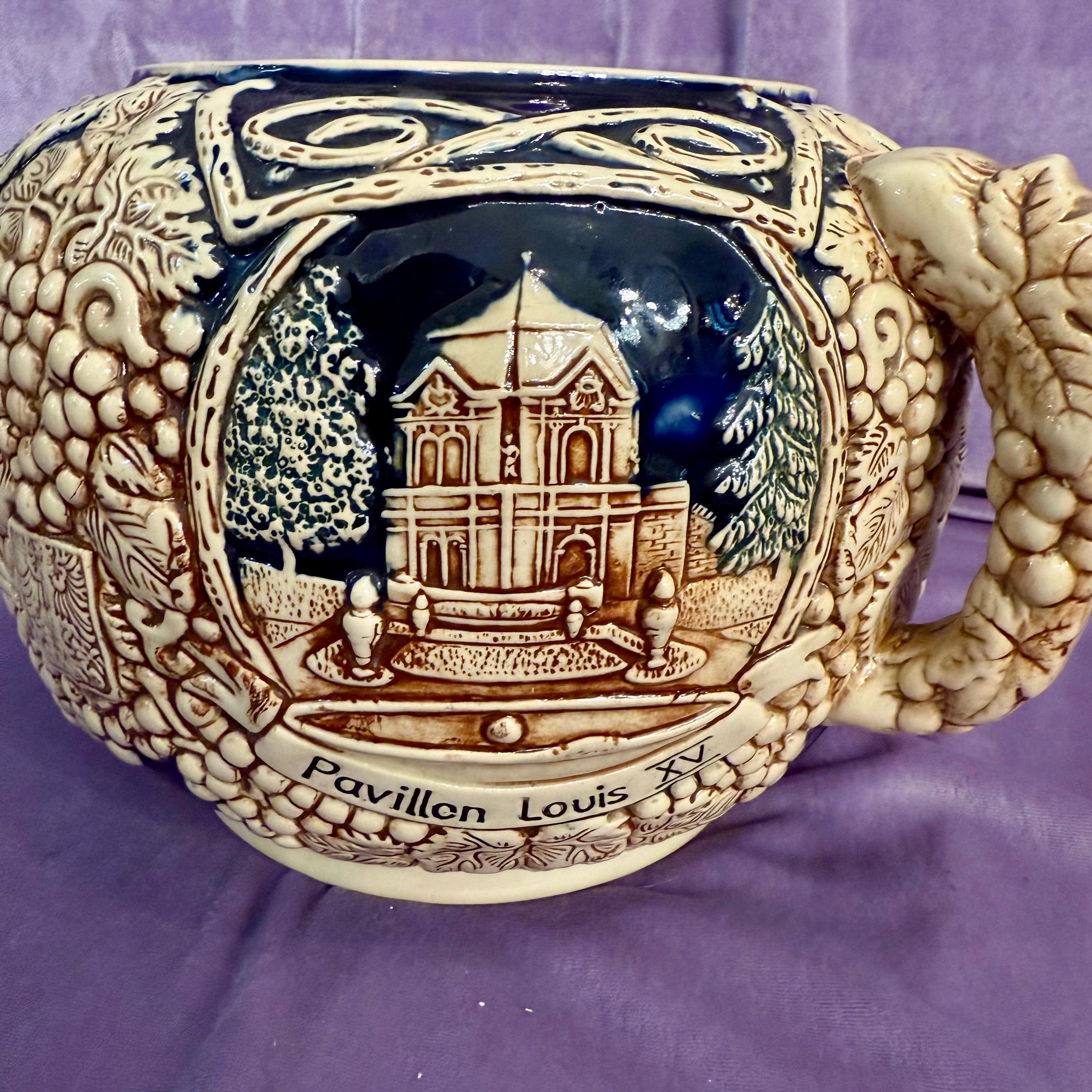 German Stoneware Lidded Beer Stein from Echternach