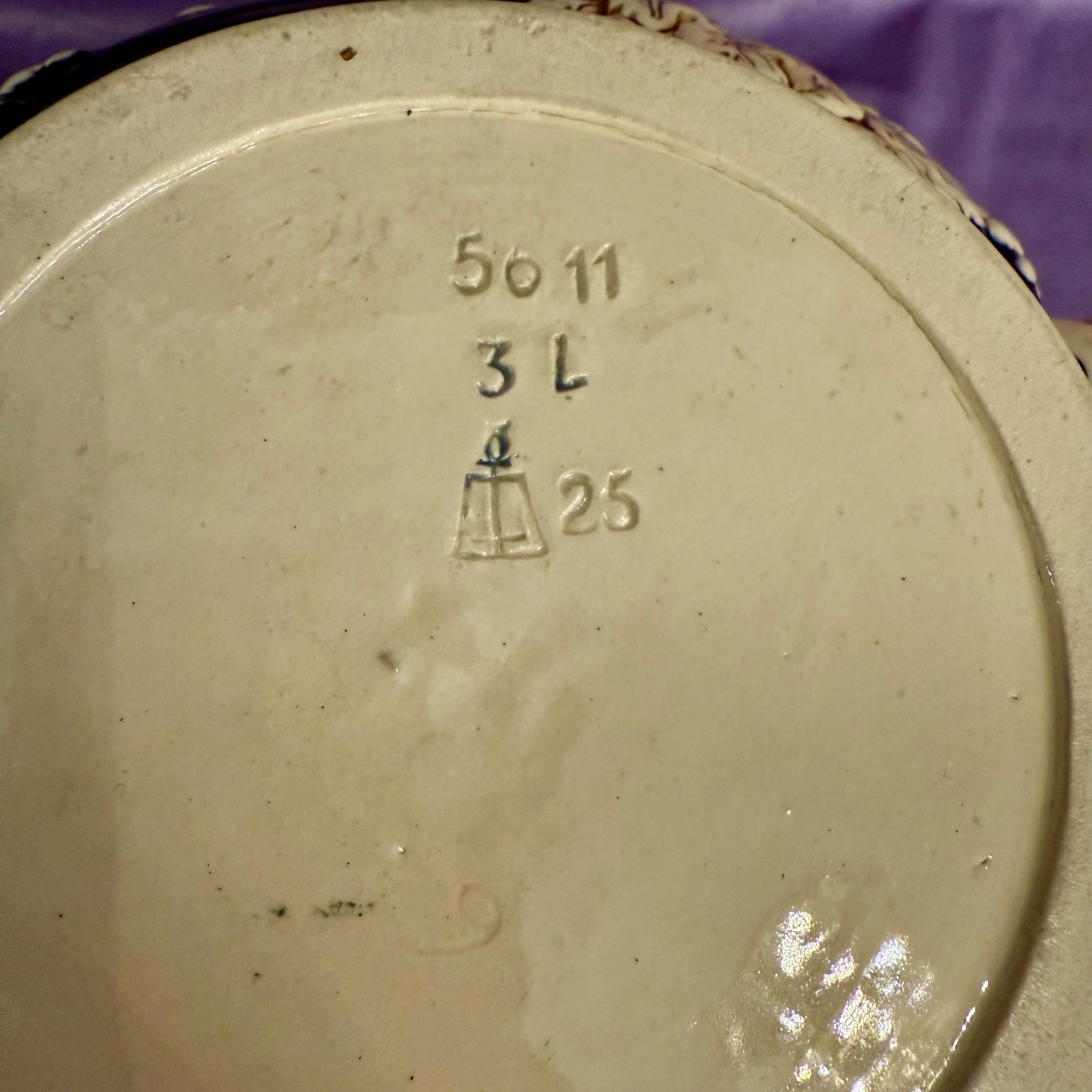 German Stoneware Lidded Beer Stein from Echternach