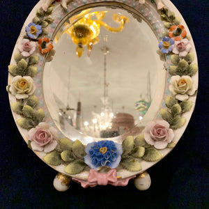 Small Petite Porcelain Cherub Mirror