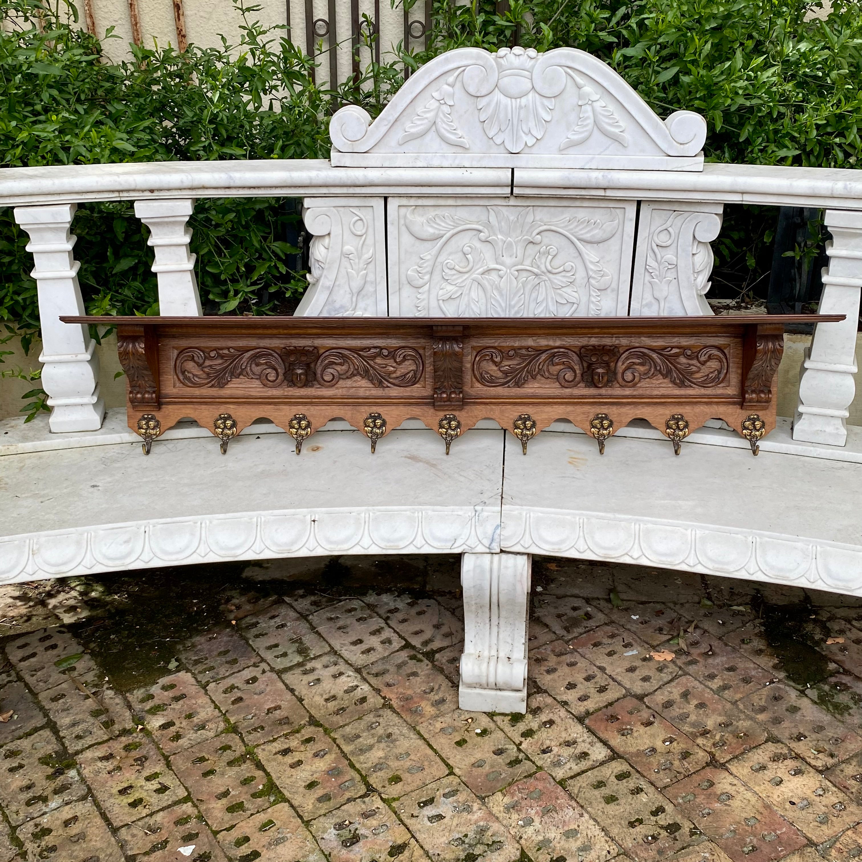 Antique French Oak Coat Rack - SOLD