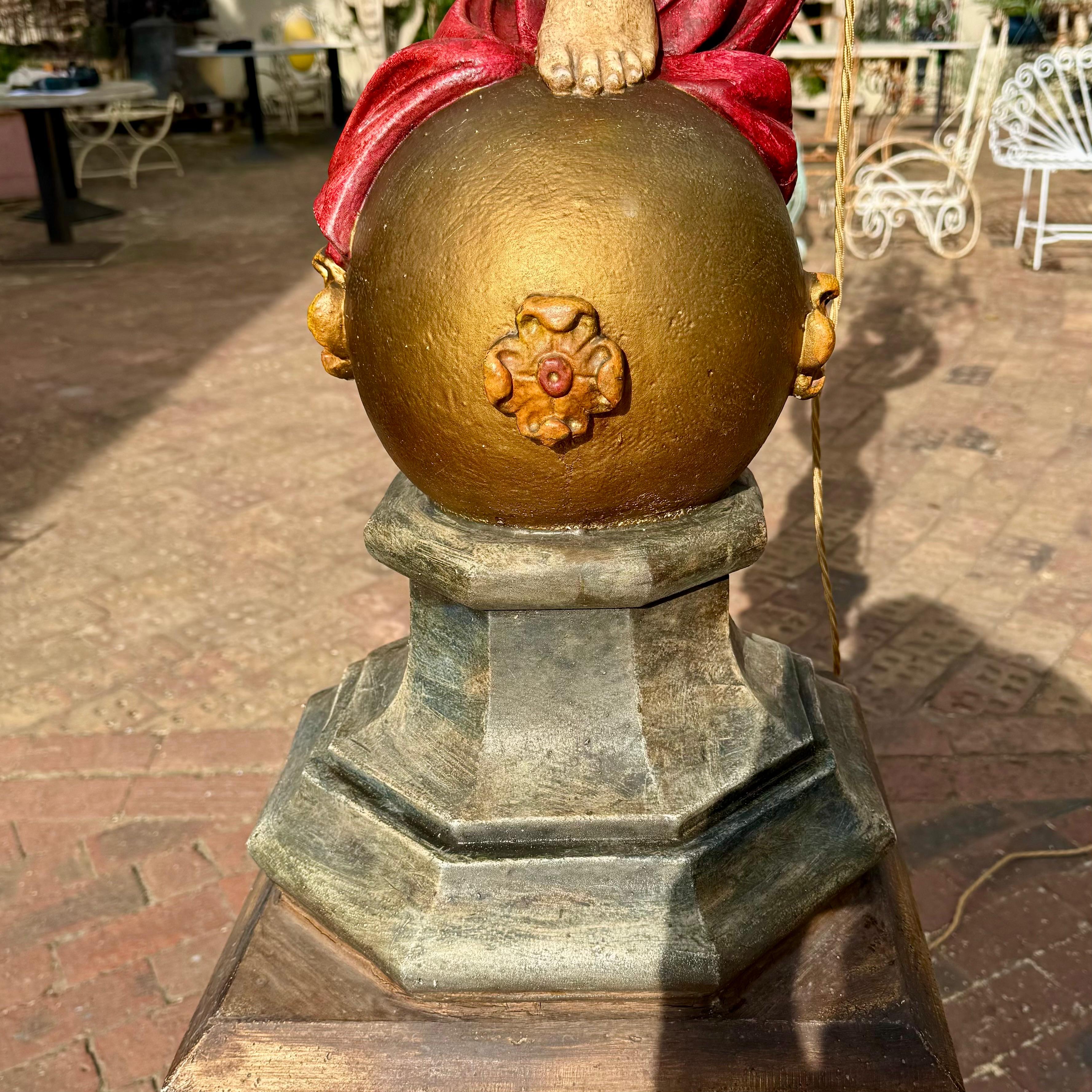 Art Deco Standing Chandelier with Nude Muse, c.1930s - SOLD