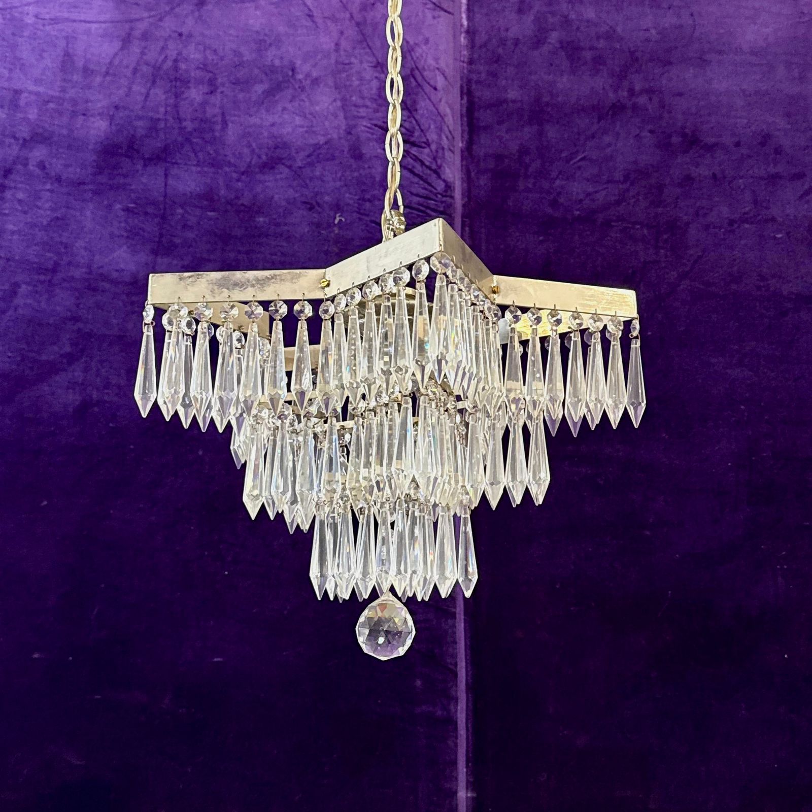 Star Shaped Crystal Waterfall Chandelier