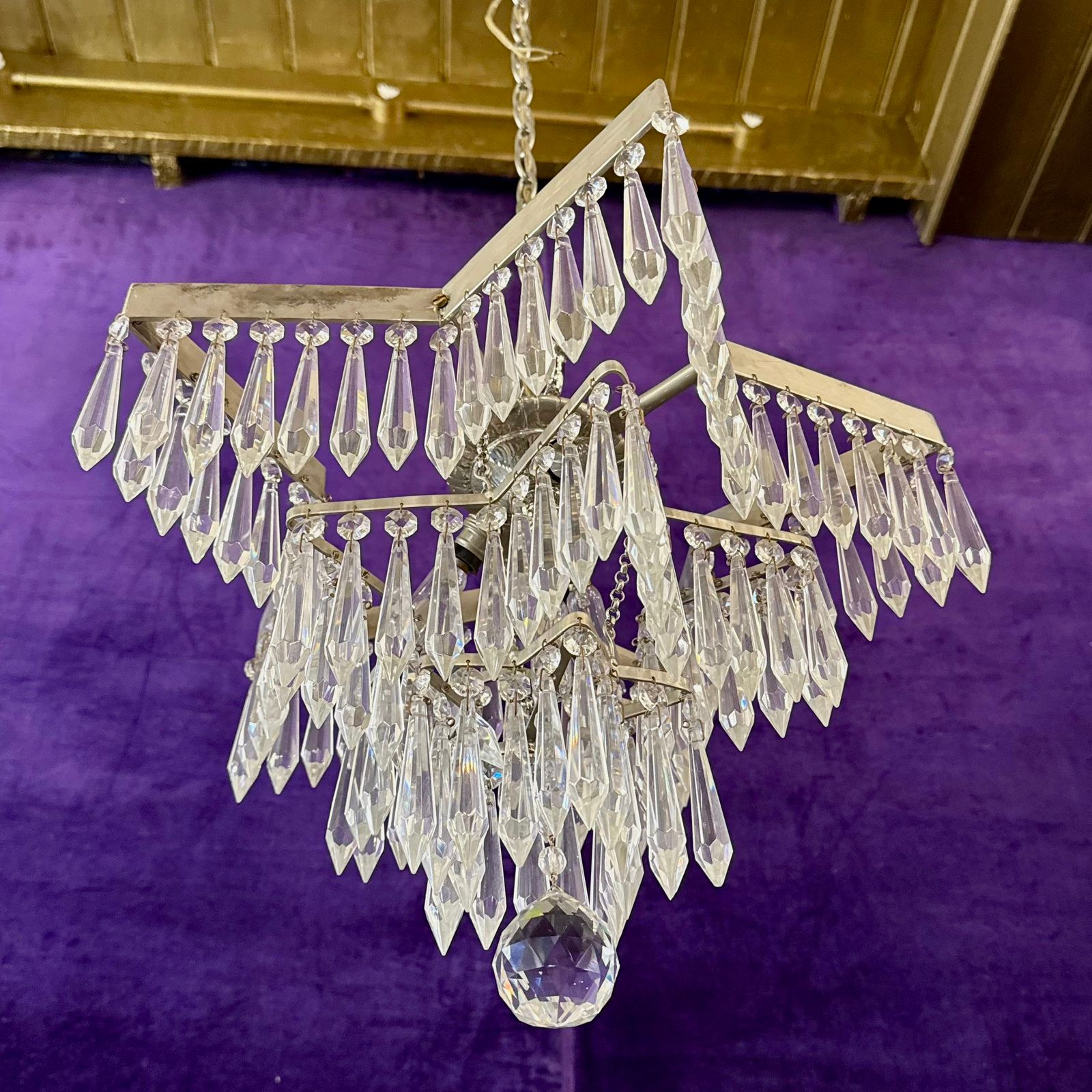 Star Shaped Crystal Waterfall Chandelier