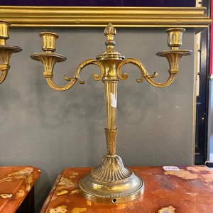 An Antique Pair of Brass Candelabras - SOLD