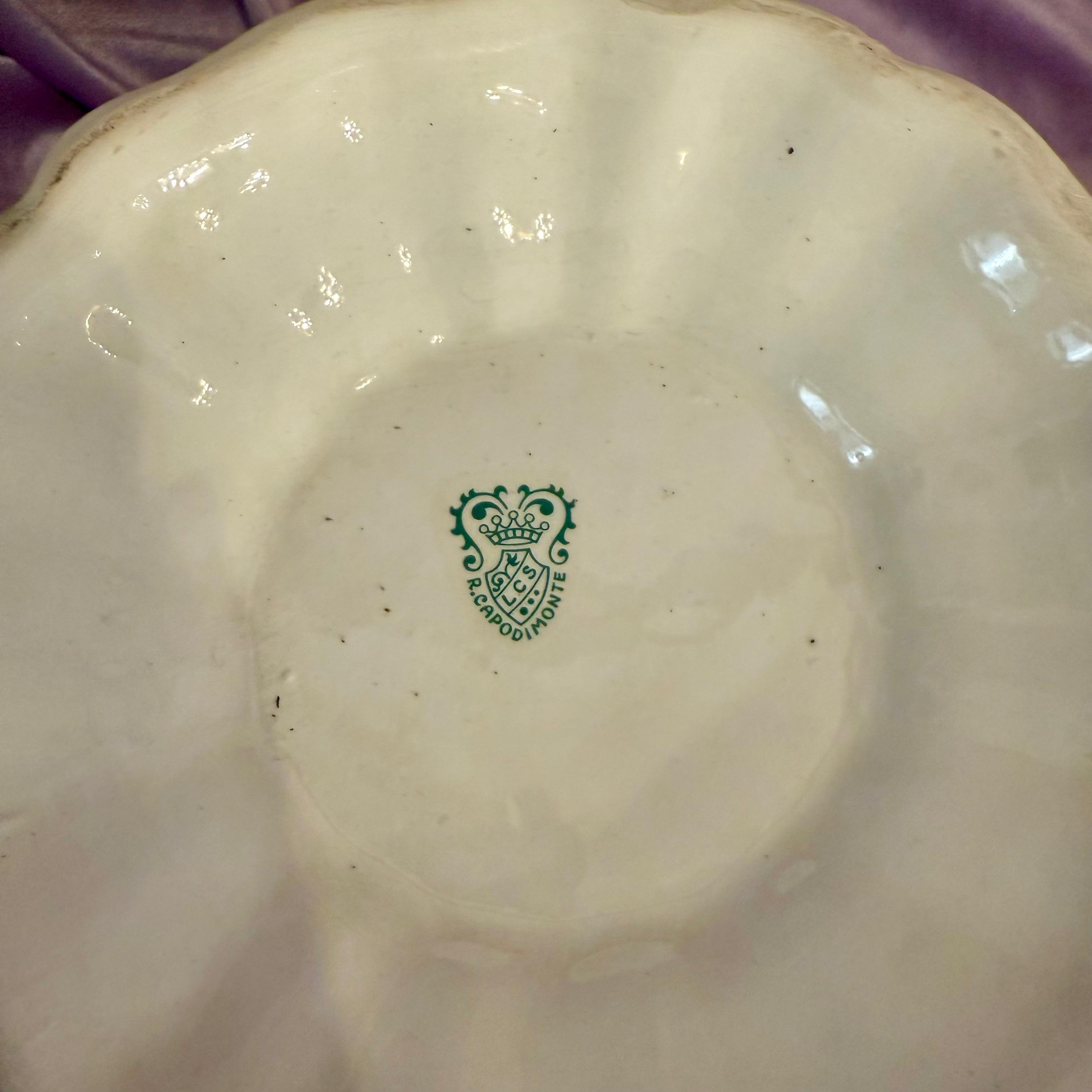 Capodimonte Porcelain Tureen with Applied Roses