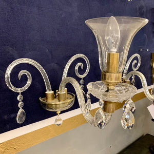 A Pair of Trumpet Glass Sconces - SOLD