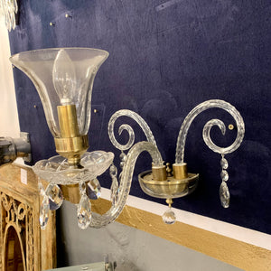 A Pair of Trumpet Glass Sconces