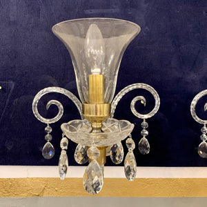 A Pair of Trumpet Glass Sconces