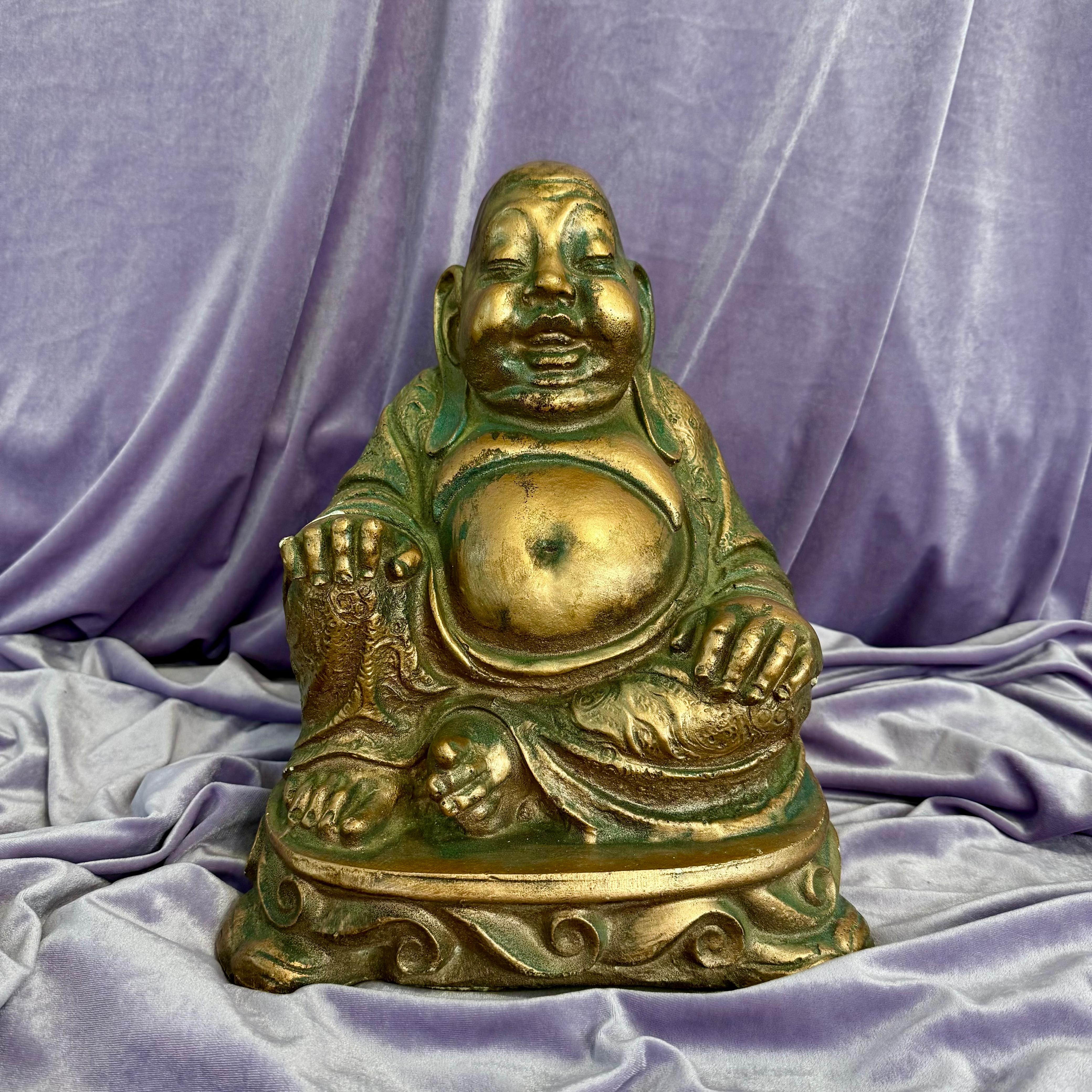 Happy Buddha Statue with Copper Finish