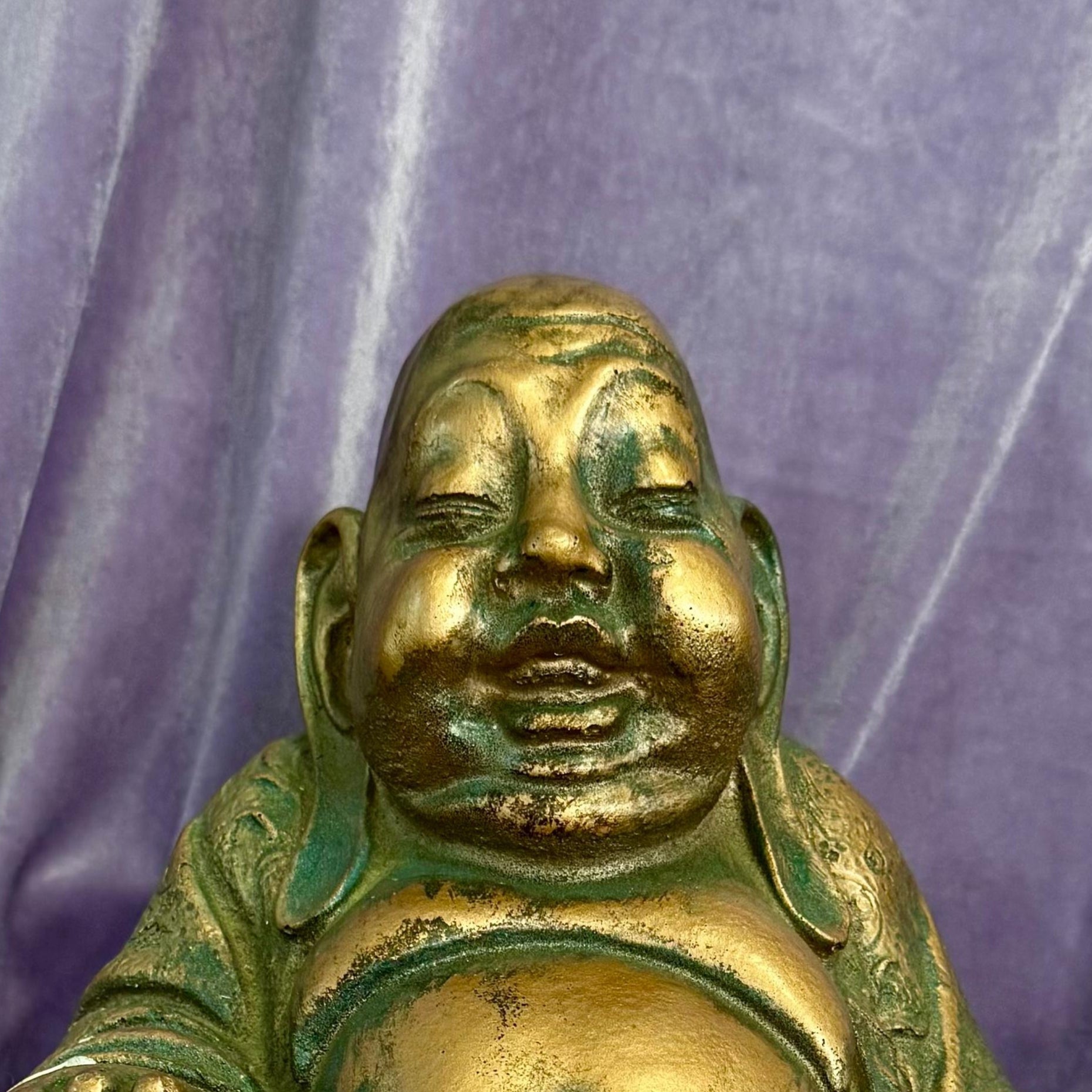 Happy Buddha Statue with Copper Finish