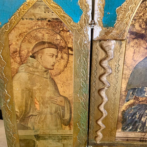 Antique Religious Triptych Artwork