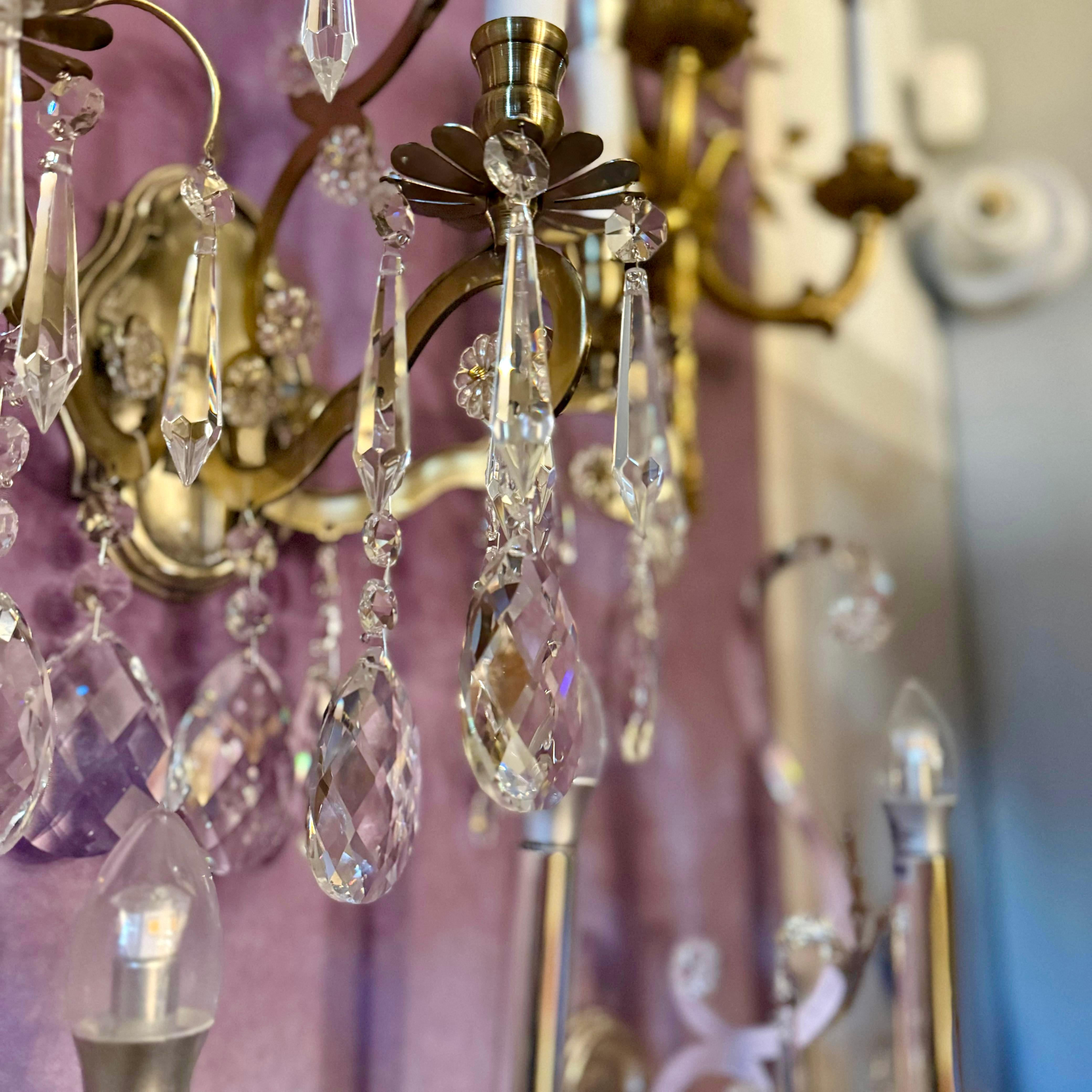 Stunning Three Arm Brass Wall Sconce