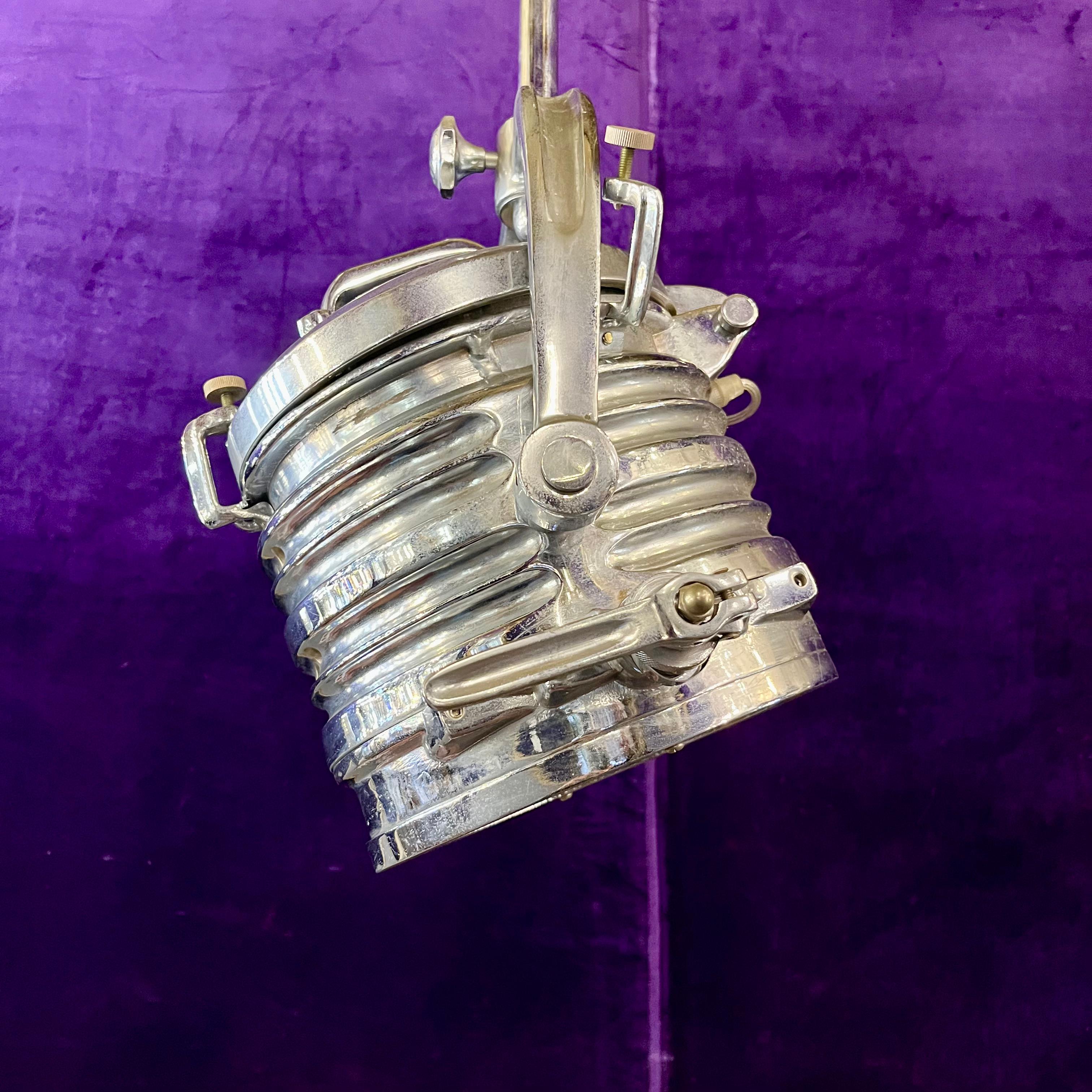 Vintage Chrome Film Pendant Light