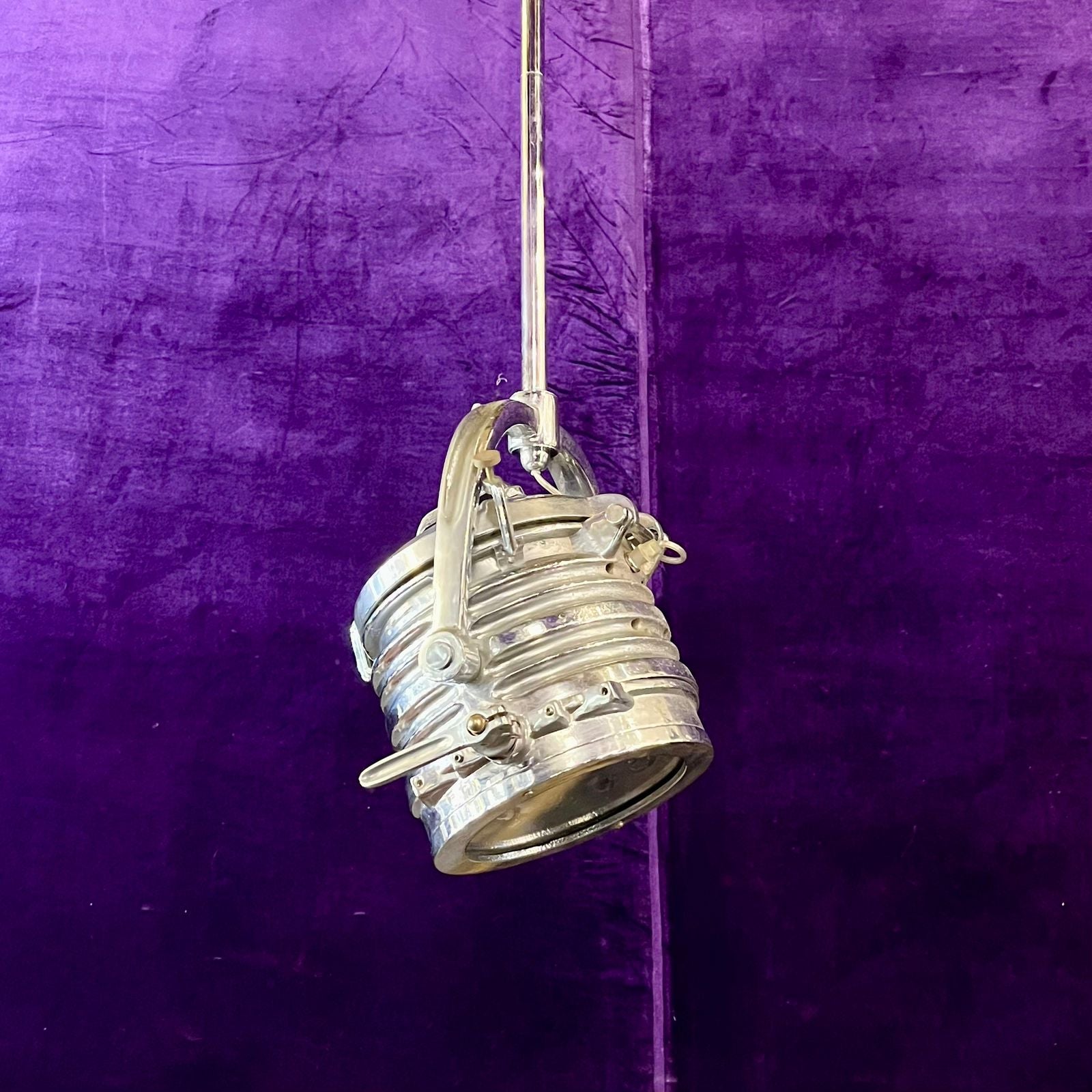 Vintage Chrome Film Pendant Light