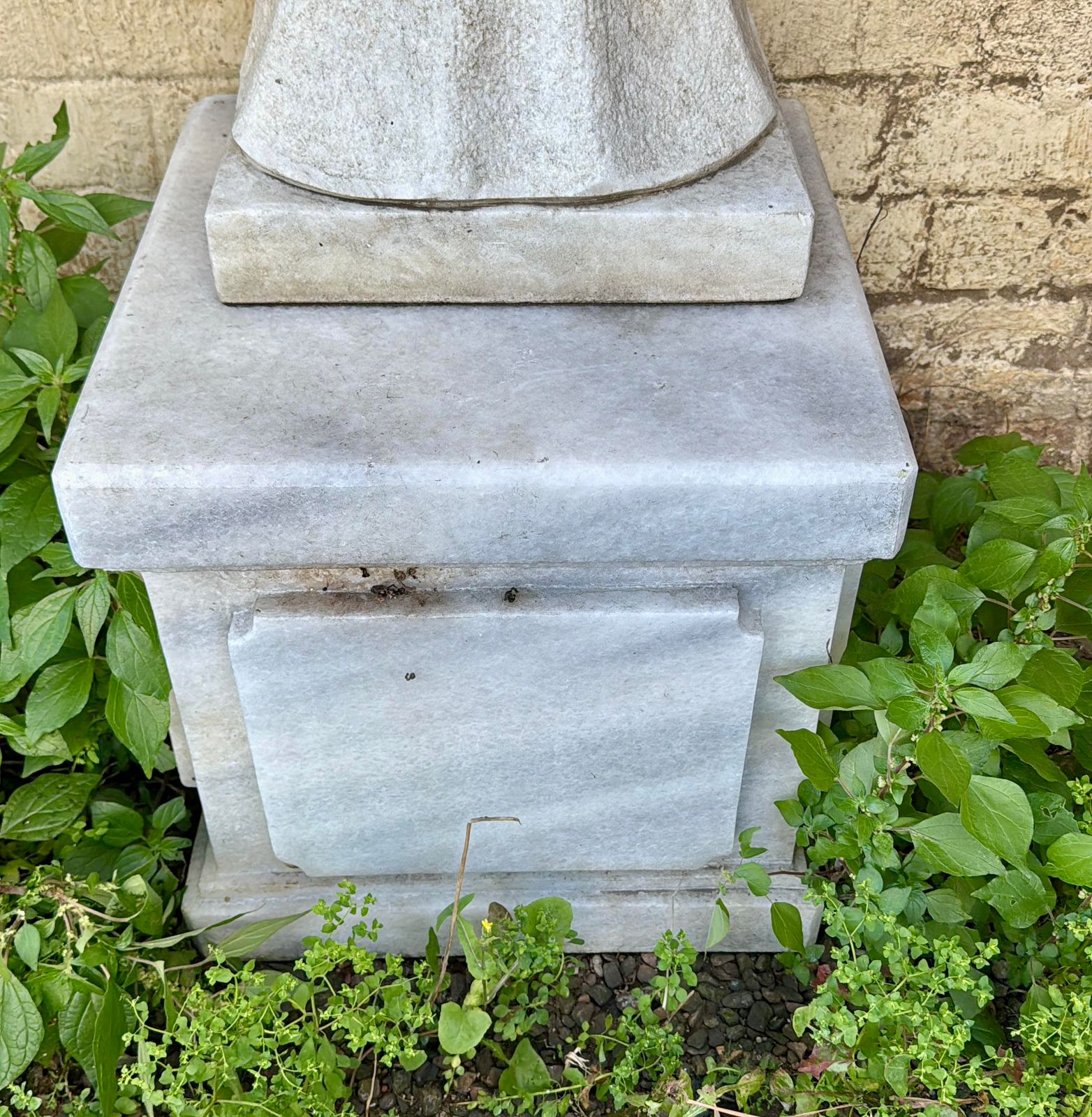 Hand Carved White Marble Plinth