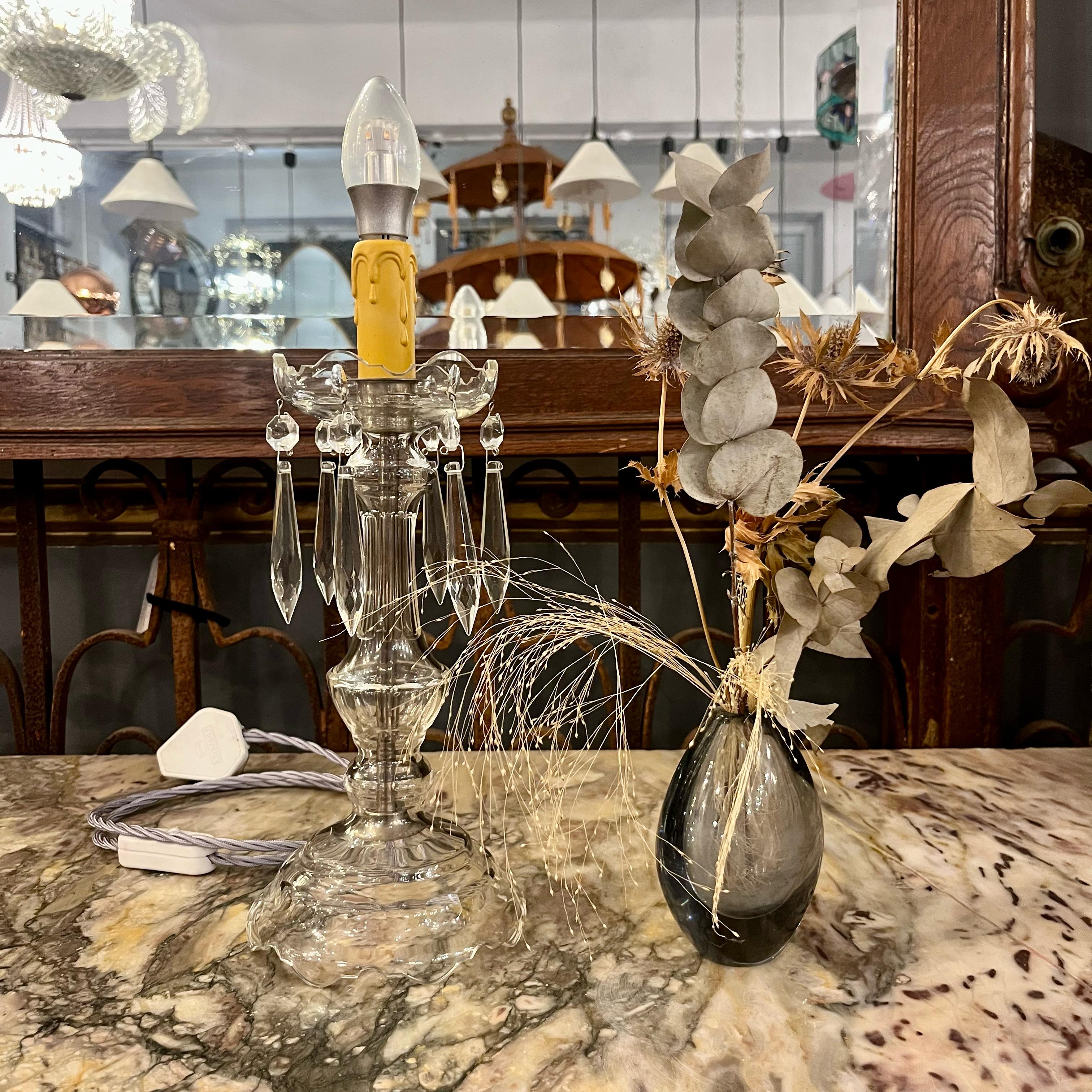 Beautiful Antique Crystal Lamp