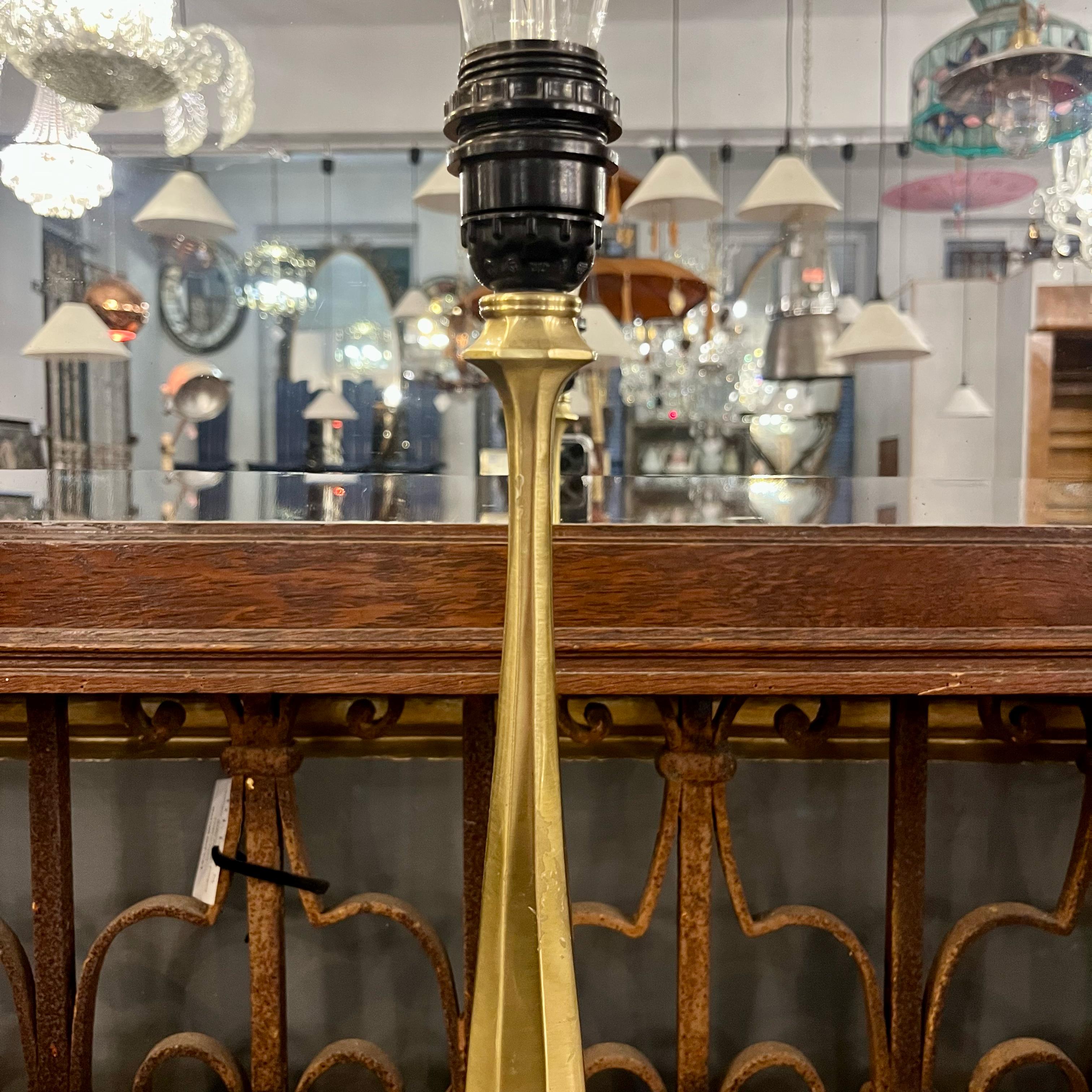 Polished Brass Candlestick Table Lamp - SOLD